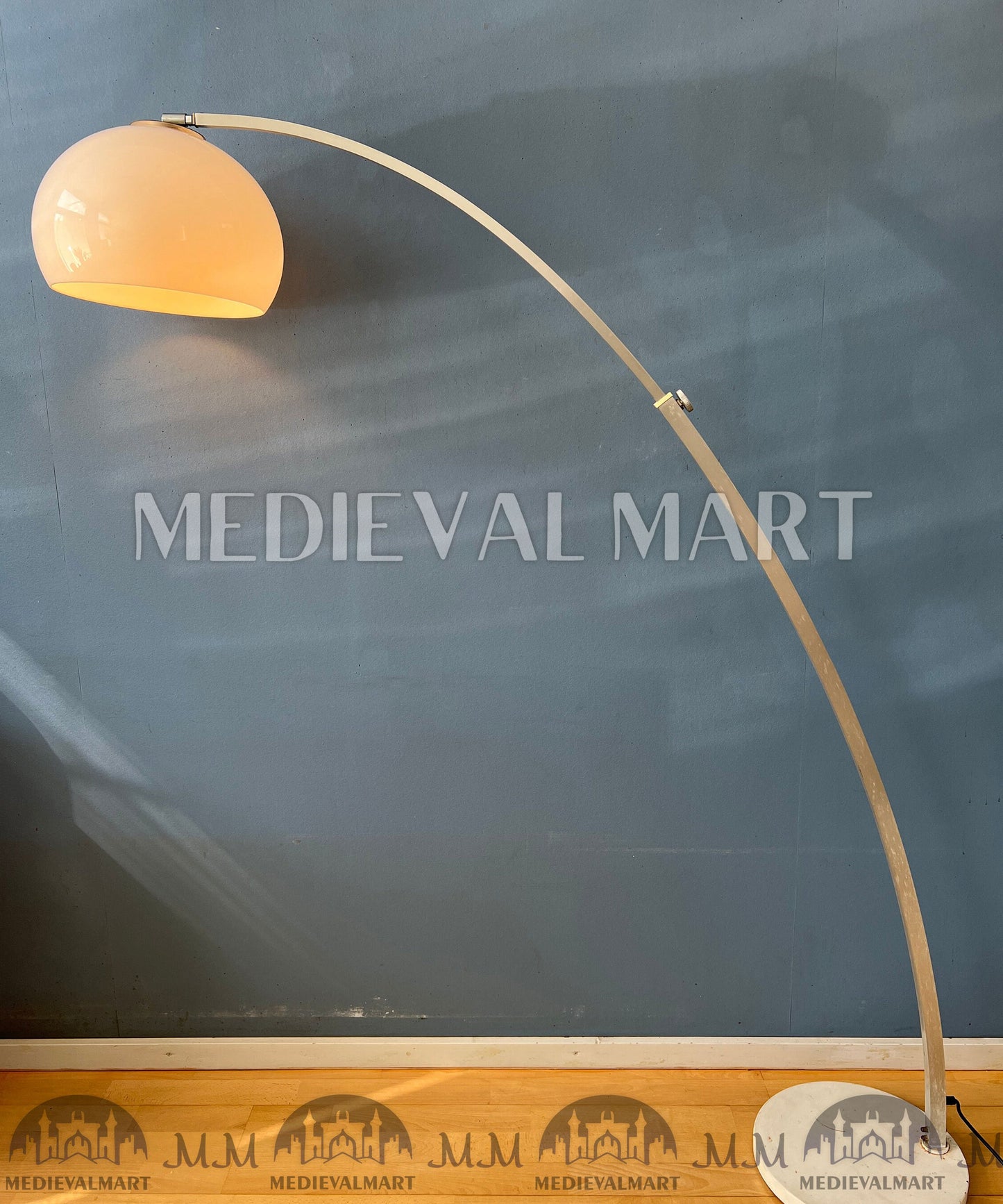 MEDIEVALMART AU Vintage Mid Century Silver Dijkstra Space Age Floor Lamp