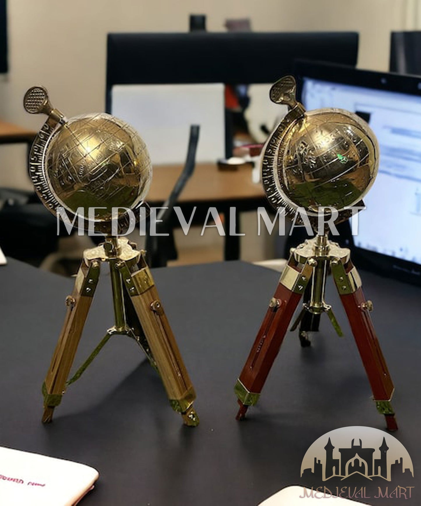 MEDIEVALMART AU "Achilles" Gold Finish Trojan Warrior Helmet W/H Free Stand | Troy Props