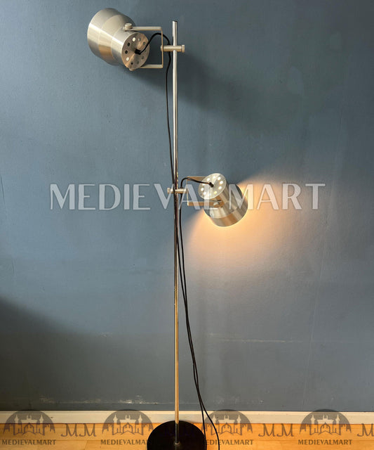 MEDIEVALMART AU Vintage Mid Century Silver Dijkstra Space Age Floor Lamp