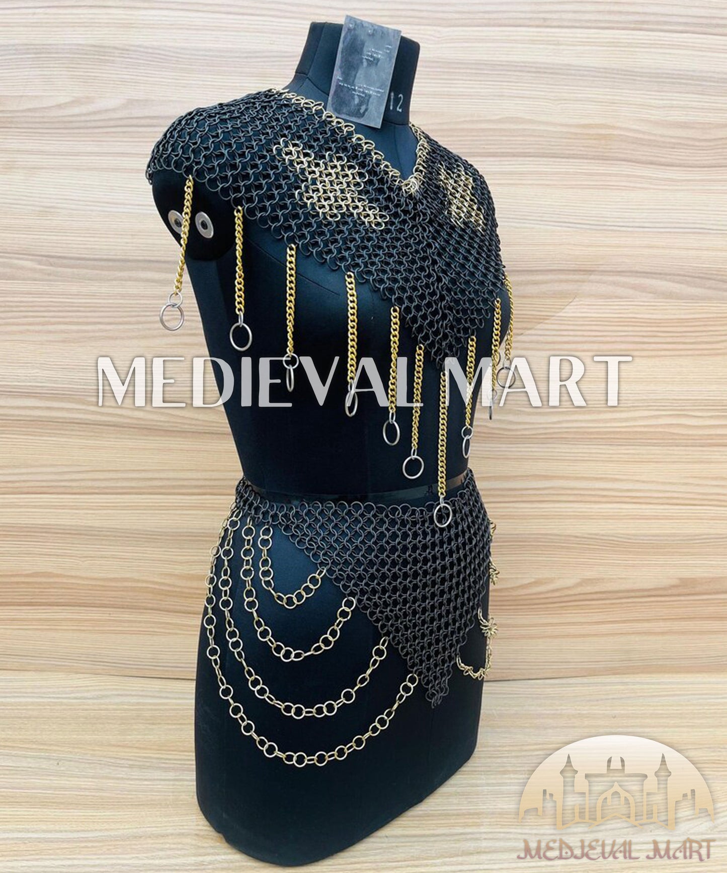 MEDIEVALMART AU Iconic Viking's Jarl Borg Iron Spikes  Battleworn Viking Wooden Shield | Gifts For Dad