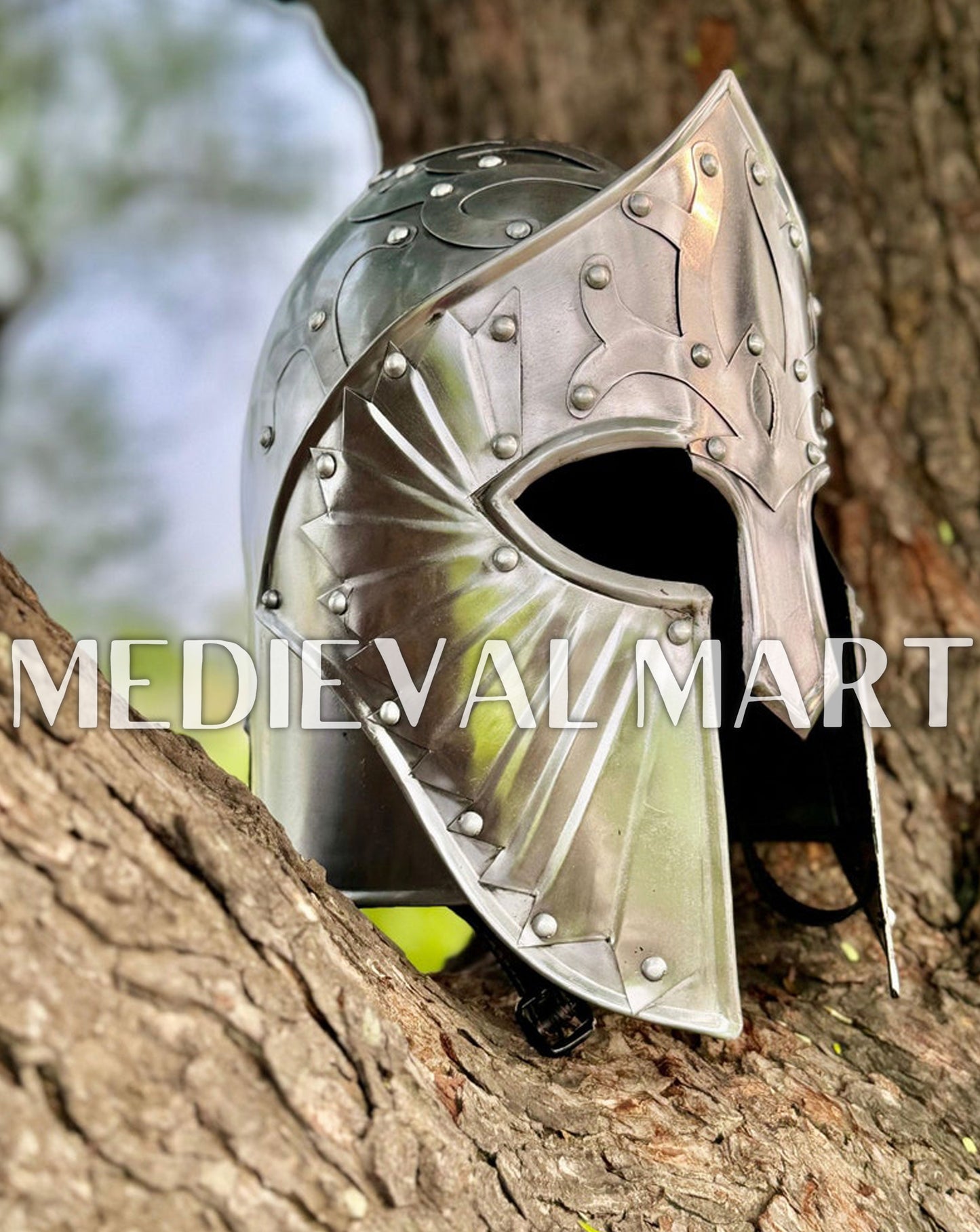 MEDIEVALMART AU "Achilles" Gold Finish Trojan Warrior Helmet W/H Free Stand | Troy Props