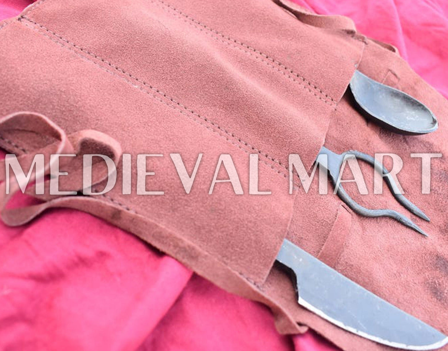 MEDIEVALMART AU Hand Forged Medieval Twisted Troll Cross Iron Pendent With Leather Cord