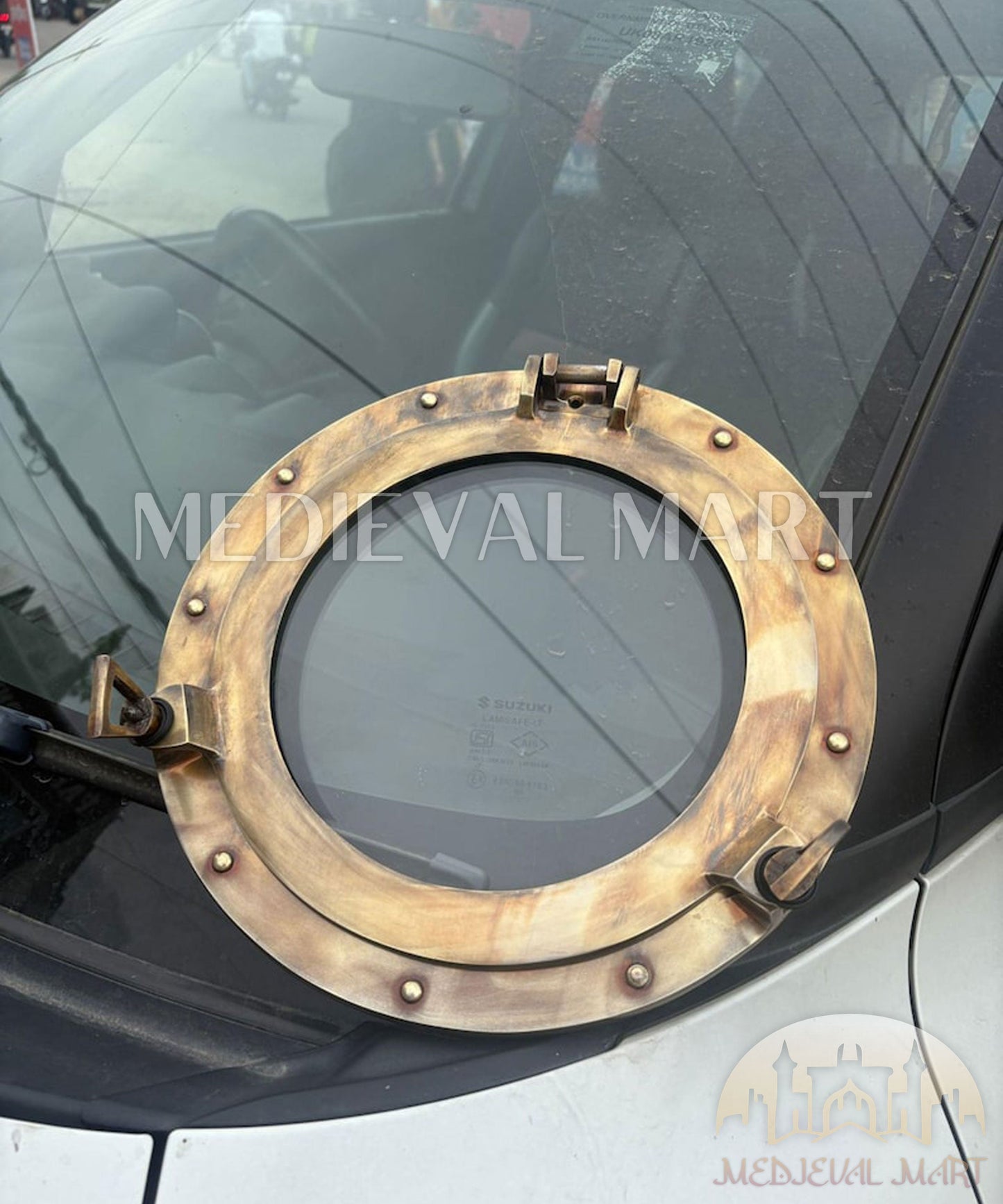 MEDIEVALMART AU Hand Forged Medieval Twisted Troll Cross Iron Pendent With Leather Cord