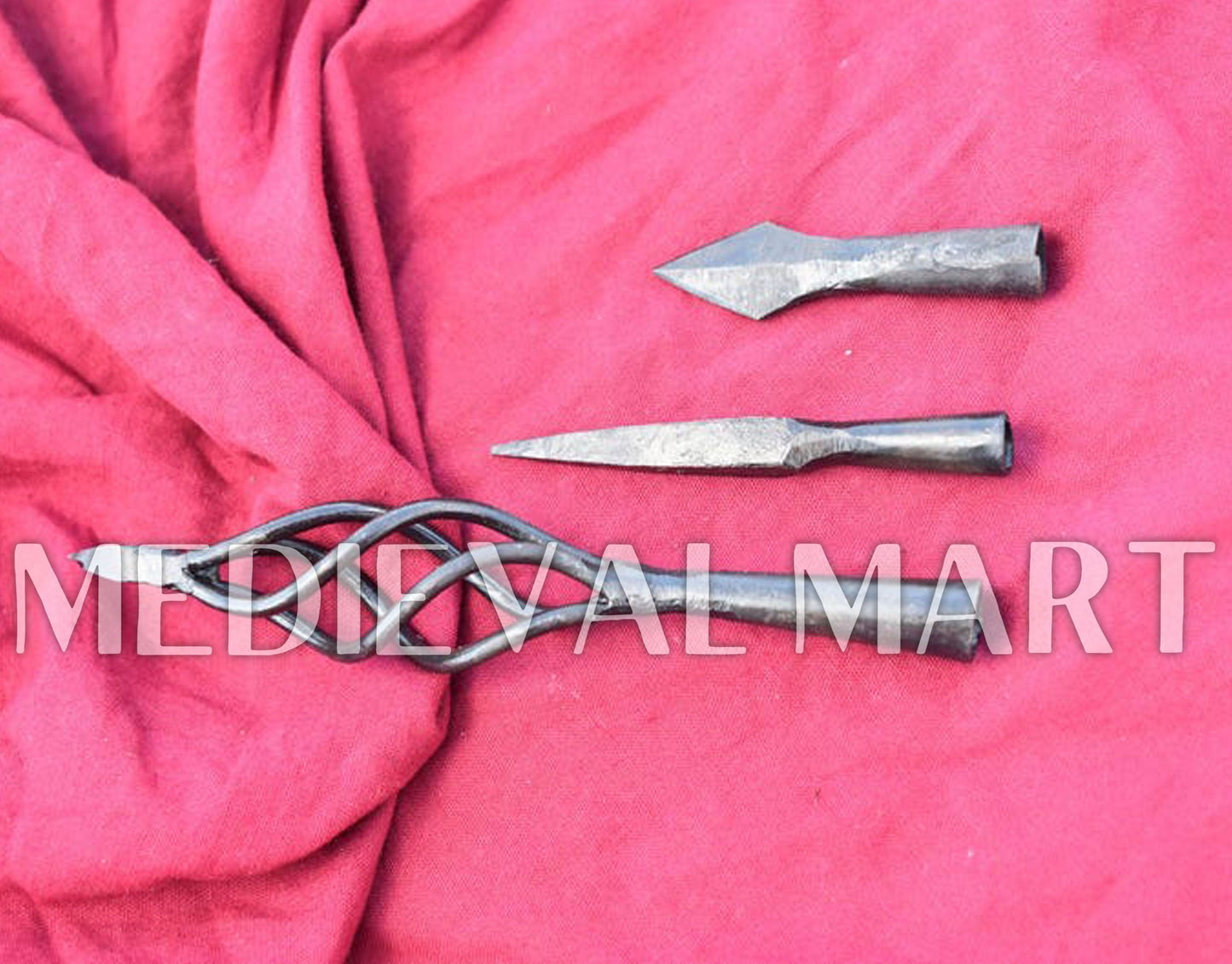 MEDIEVALMART AU Hand Forged Medieval Twisted Troll Cross Iron Pendent With Leather Cord