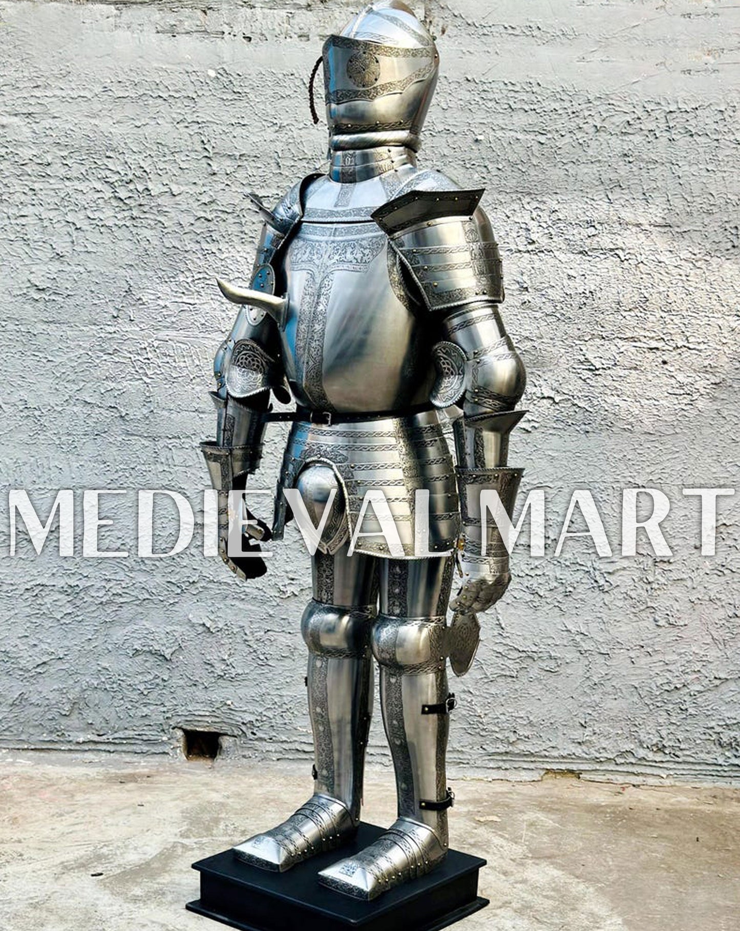 MEDIEVALMART AU Hand Forged Medieval Twisted Troll Cross Iron Pendent With Leather Cord