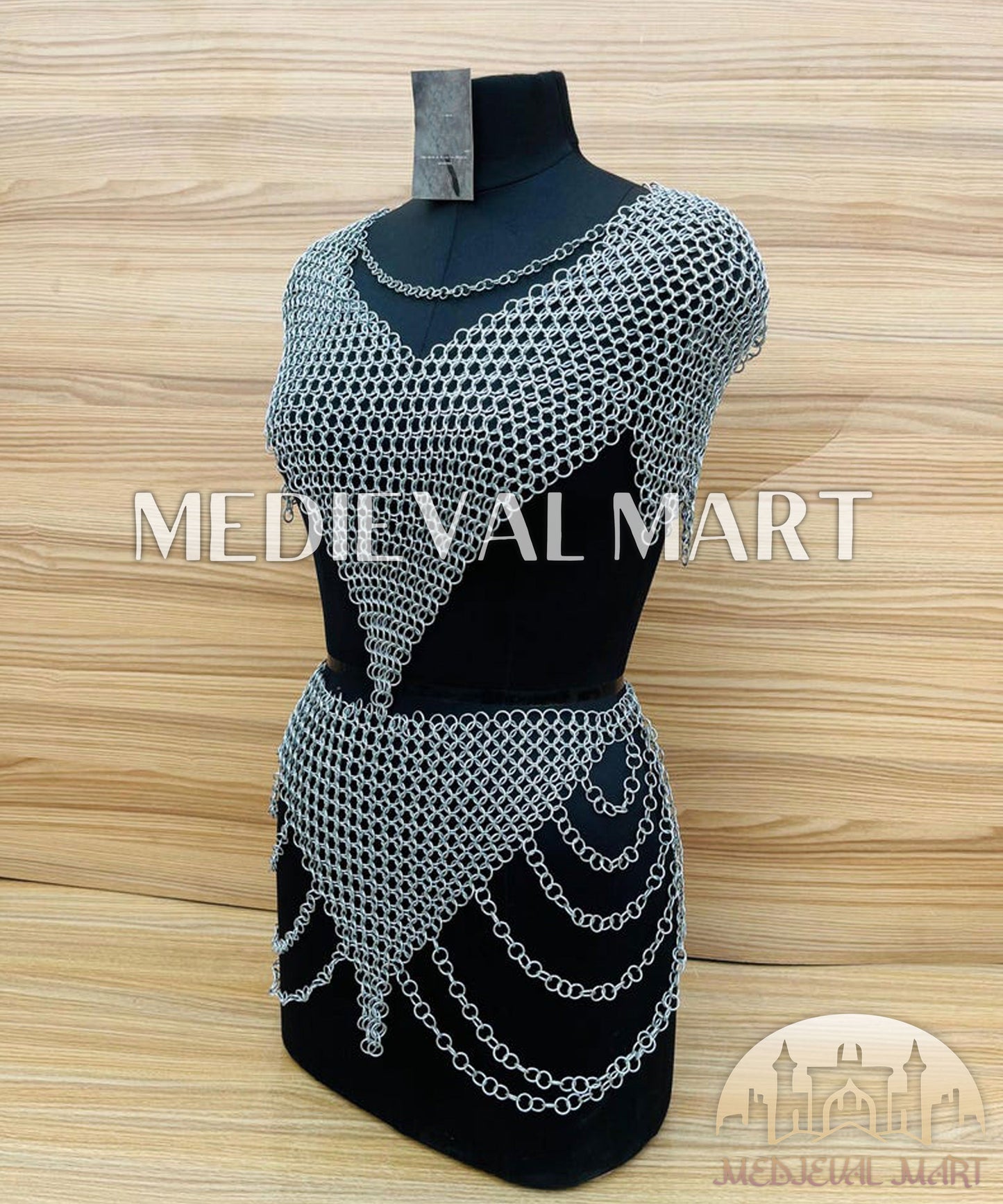 MEDIEVALMART AU Iconic Viking's Jarl Borg Iron Spikes  Battleworn Viking Wooden Shield | Gifts For Dad