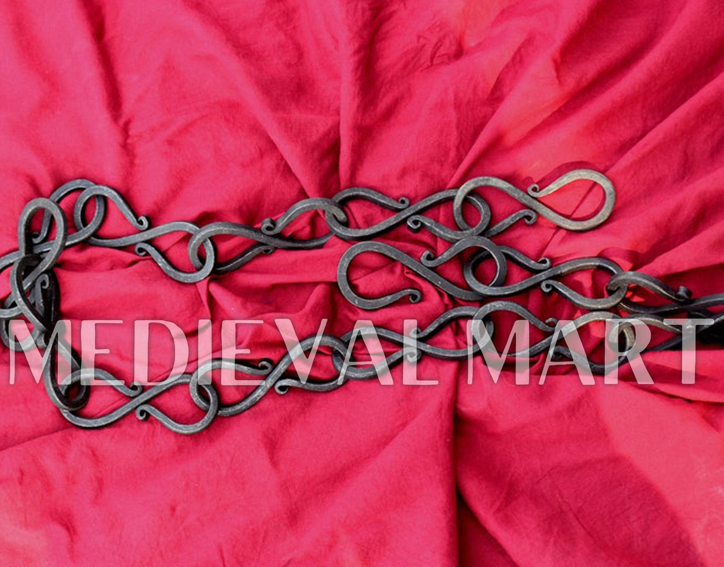MEDIEVALMART AU Hand Forged Medieval Twisted Troll Cross Iron Pendent With Leather Cord