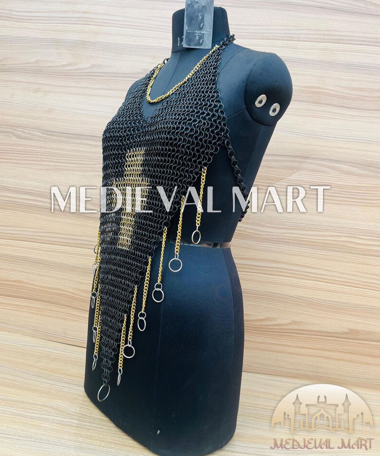 MEDIEVALMART AU Iconic Viking's Jarl Borg Iron Spikes  Battleworn Viking Wooden Shield | Gifts For Dad