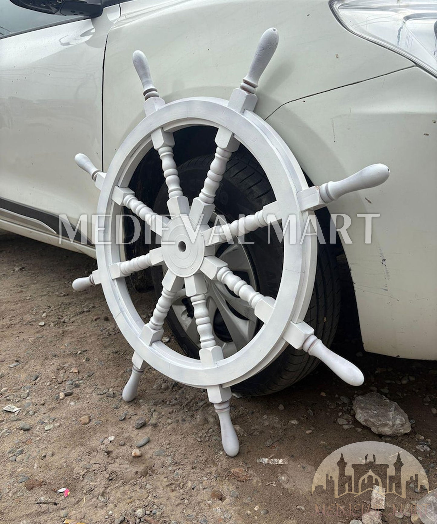 MEDIEVALMART AU Hand Forged Medieval Twisted Troll Cross Iron Pendent With Leather Cord