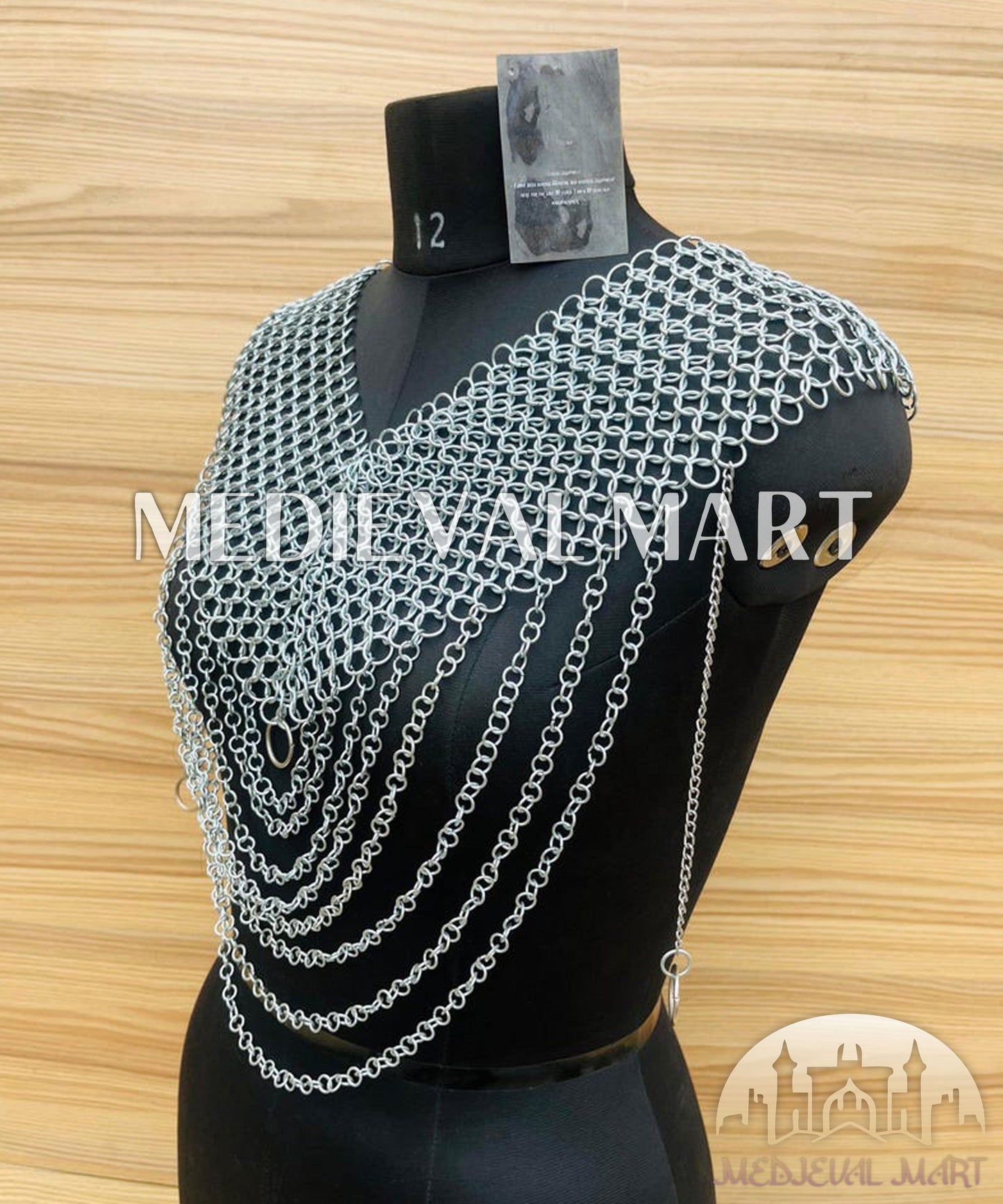 MEDIEVALMART AU Iconic Viking's Jarl Borg Iron Spikes  Battleworn Viking Wooden Shield | Gifts For Dad