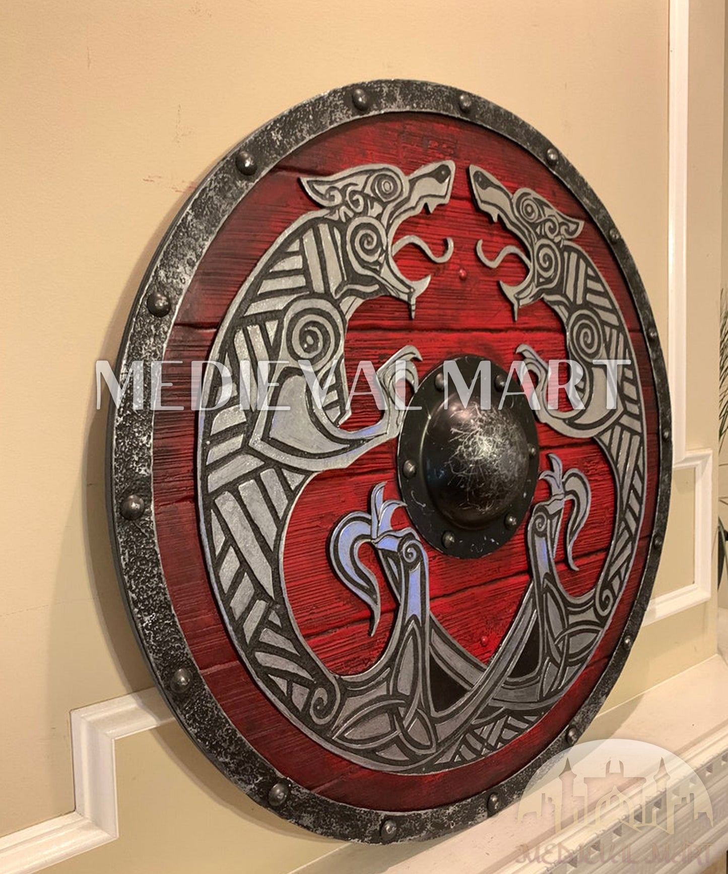 MEDIEVALMART AU First Avengers Steve Rogers Damaged Shield | Gift for Cosplayer