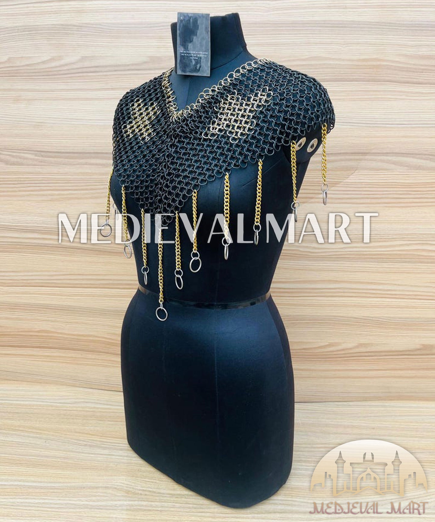 MEDIEVALMART AU Iconic Viking's Jarl Borg Iron Spikes  Battleworn Viking Wooden Shield | Gifts For Dad