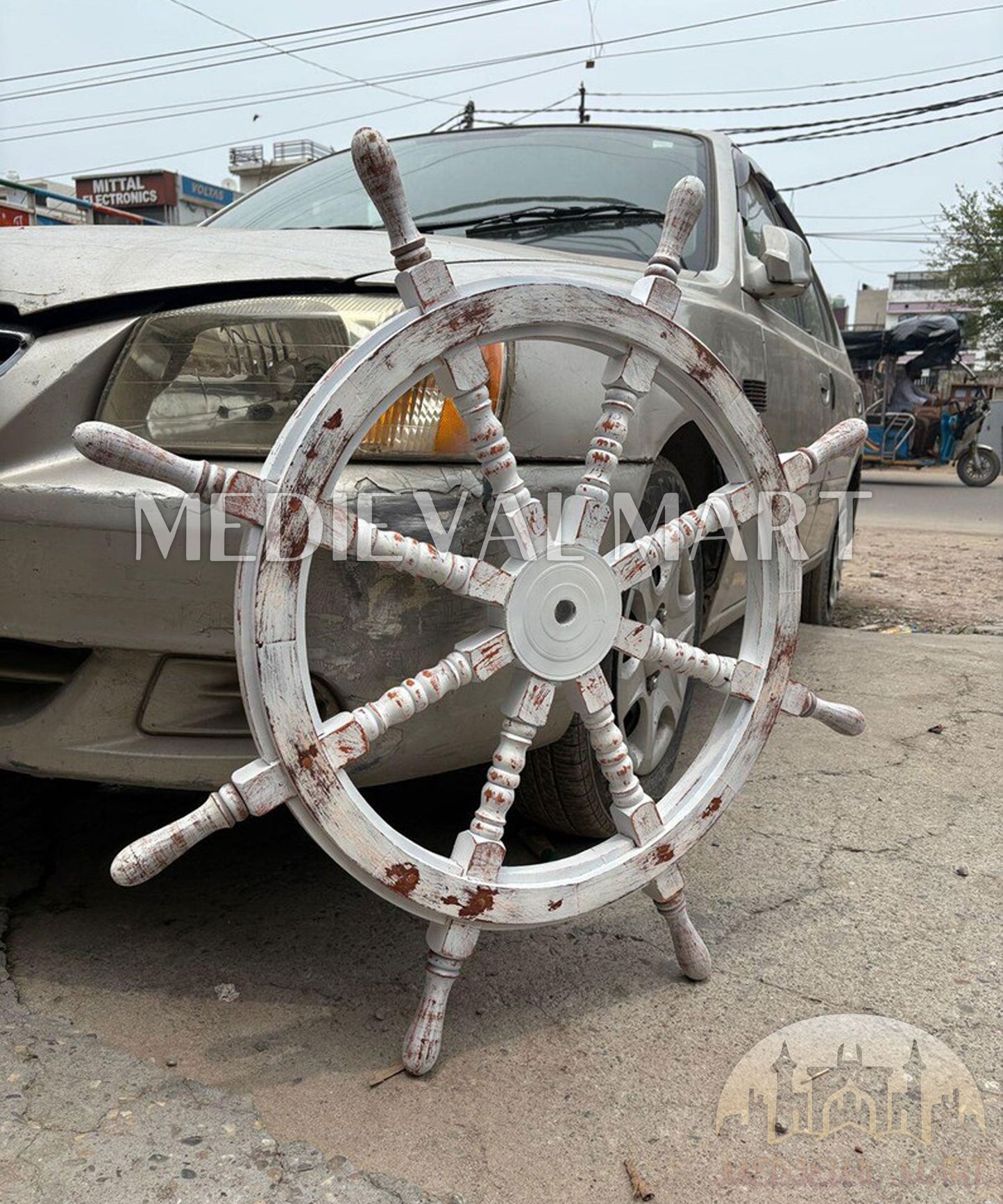 MEDIEVALMART AU Hand Forged Medieval Twisted Troll Cross Iron Pendent With Leather Cord