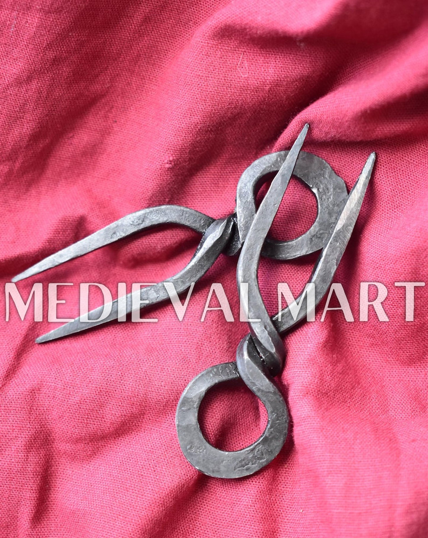 MEDIEVALMART AU Hand Forged Medieval Twisted Troll Cross Iron Pendent With Leather Cord