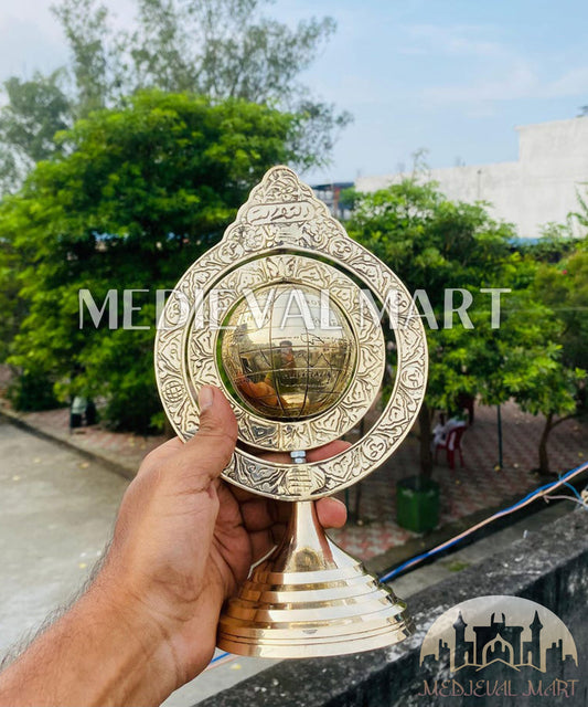 MEDIEVALMART AU "Achilles" Gold Finish Trojan Warrior Helmet W/H Free Stand | Troy Props