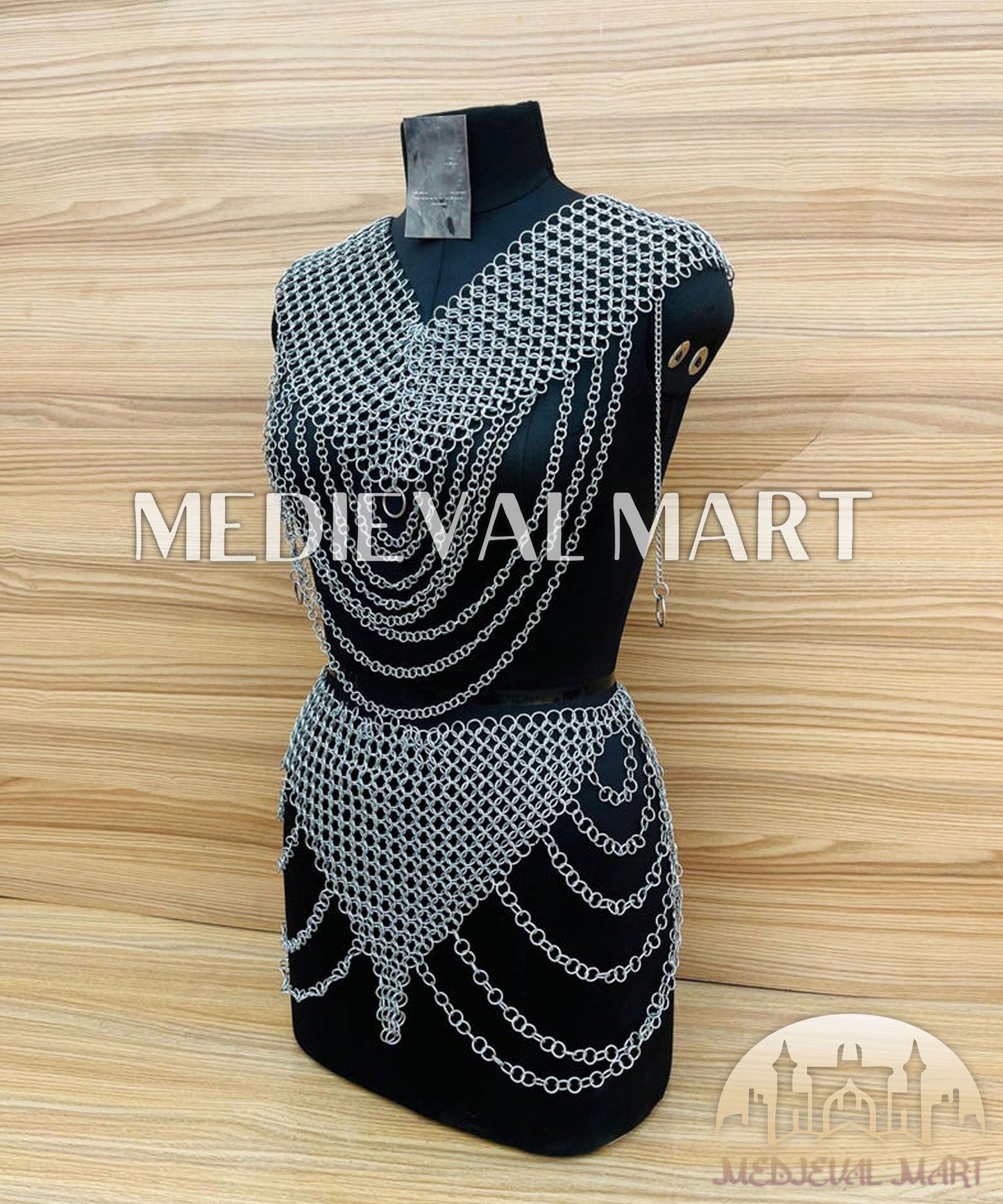 MEDIEVALMART AU Iconic Viking's Jarl Borg Iron Spikes  Battleworn Viking Wooden Shield | Gifts For Dad