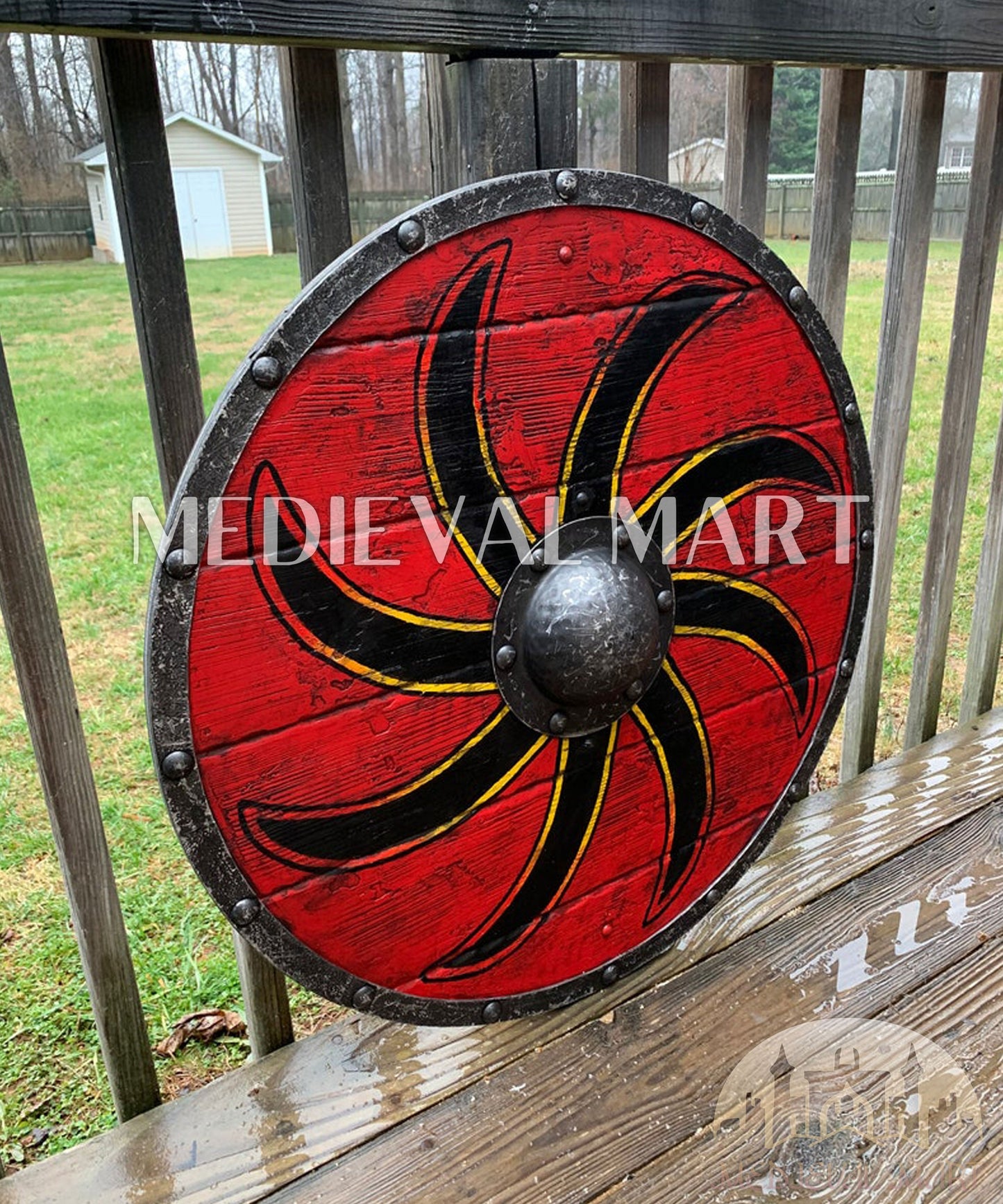 MEDIEVALMART AU First Avengers Steve Rogers Damaged Shield | Gift for Cosplayer