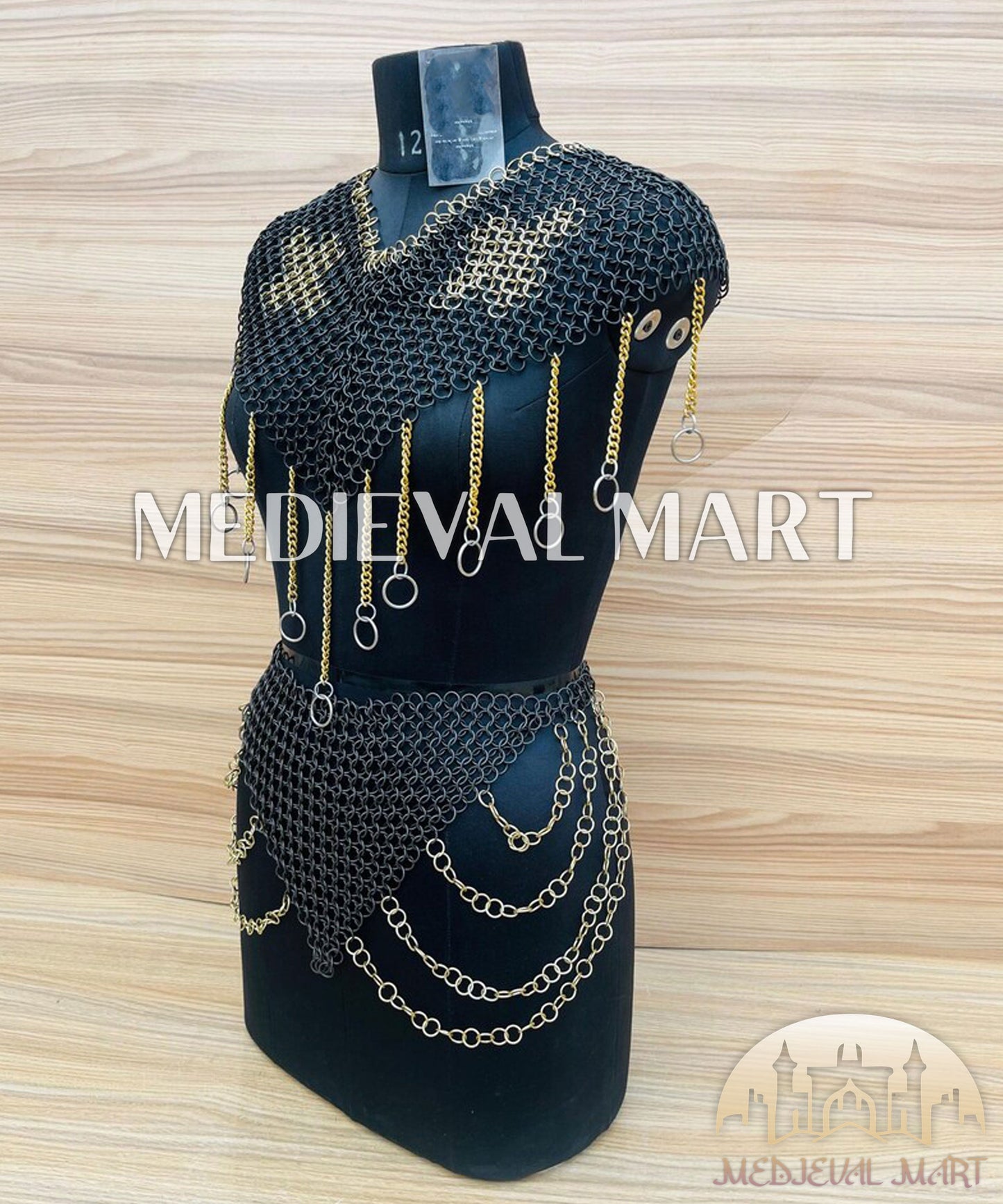 MEDIEVALMART AU Iconic Viking's Jarl Borg Iron Spikes  Battleworn Viking Wooden Shield | Gifts For Dad