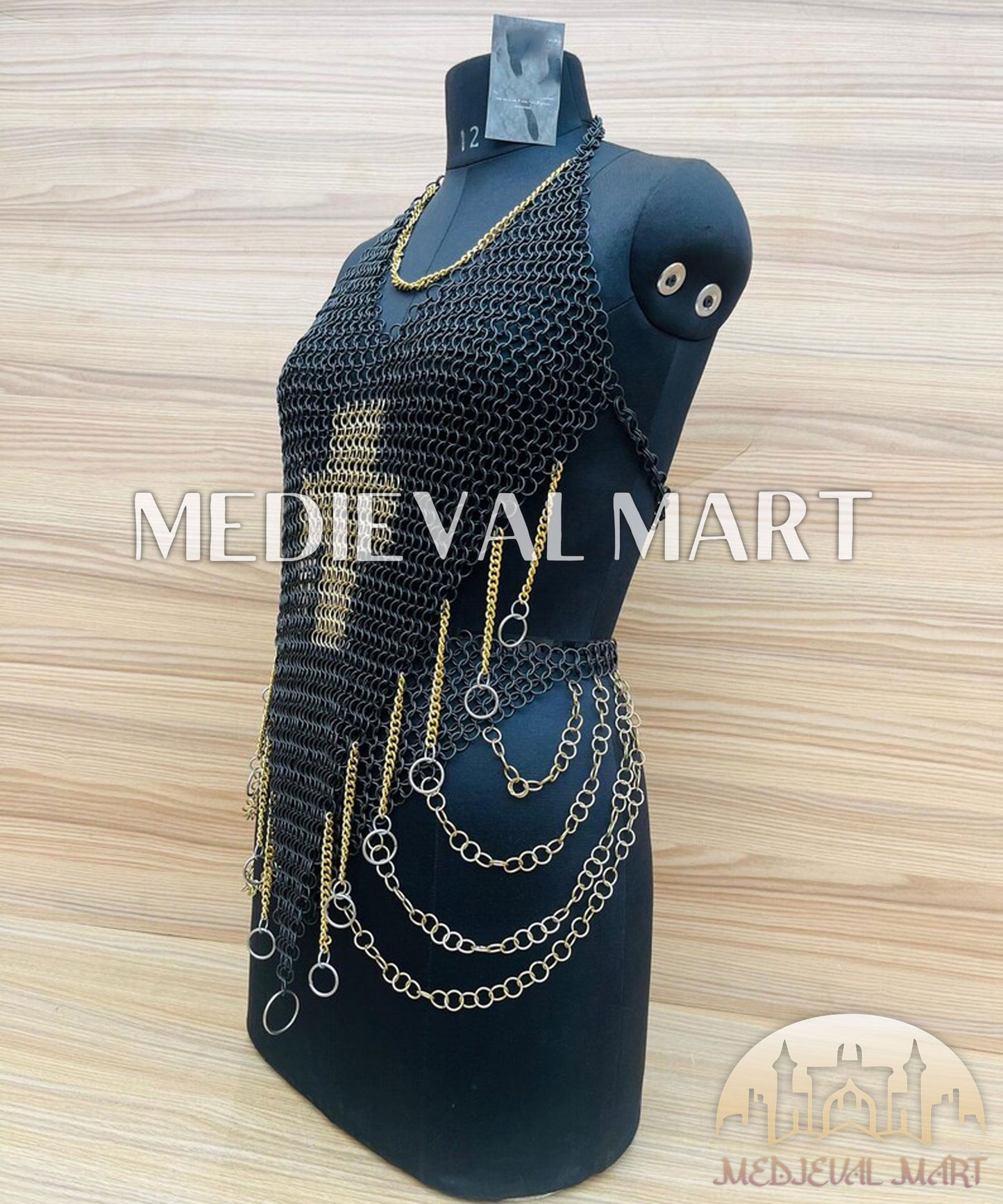 MEDIEVALMART AU Iconic Viking's Jarl Borg Iron Spikes  Battleworn Viking Wooden Shield | Gifts For Dad