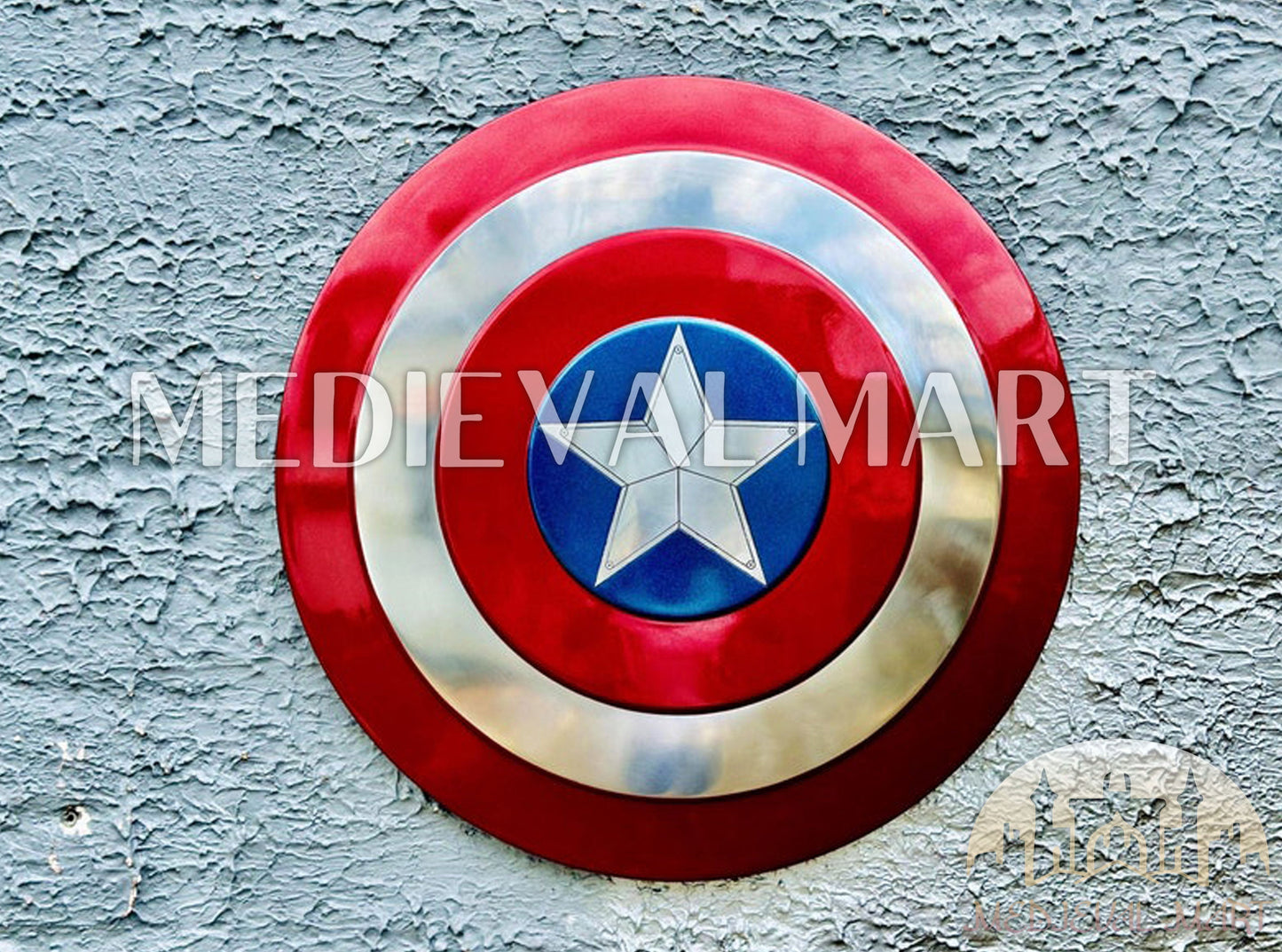 MEDIEVALMART AU First Avengers Steve Rogers Damaged Shield | Gift for Cosplayer