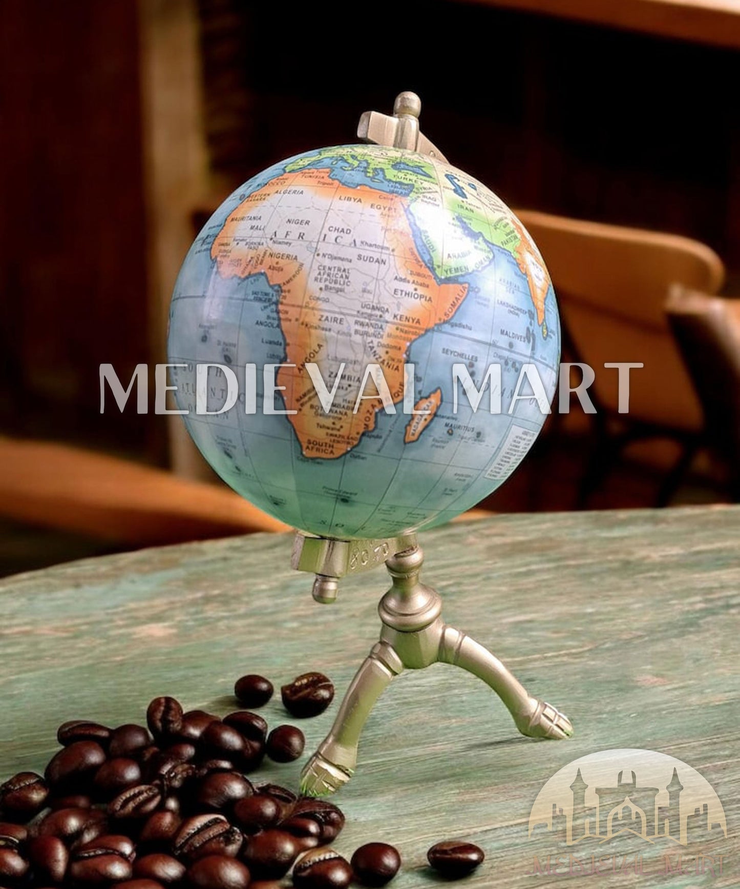 MEDIEVALMART AU "Achilles" Gold Finish Trojan Warrior Helmet W/H Free Stand | Troy Props