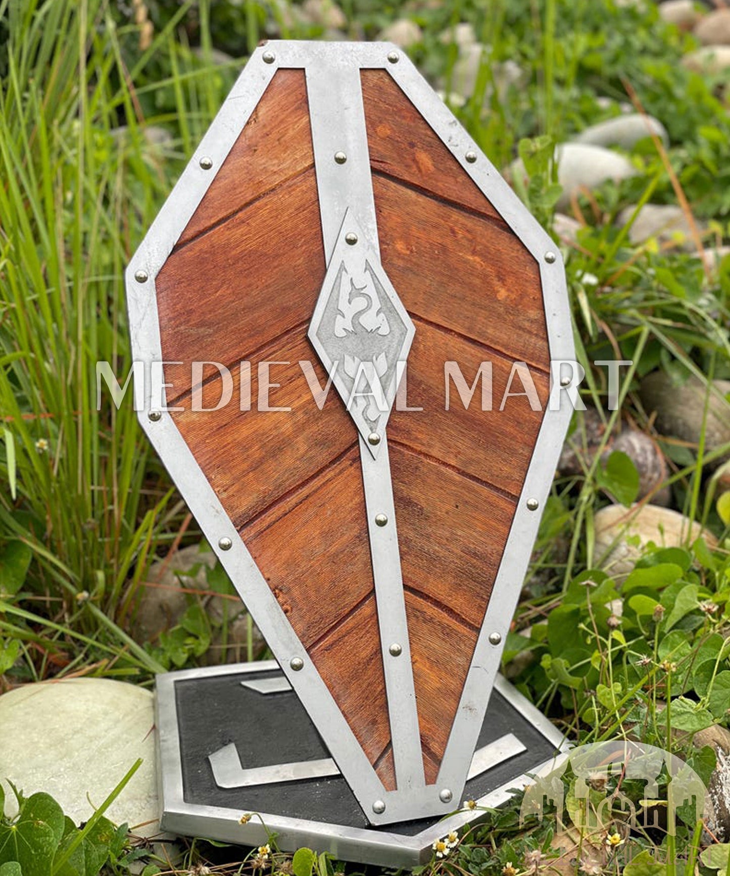 MEDIEVALMART AU Great Fantasy Helmet With Metal Horns or Free Stand | LARP Props