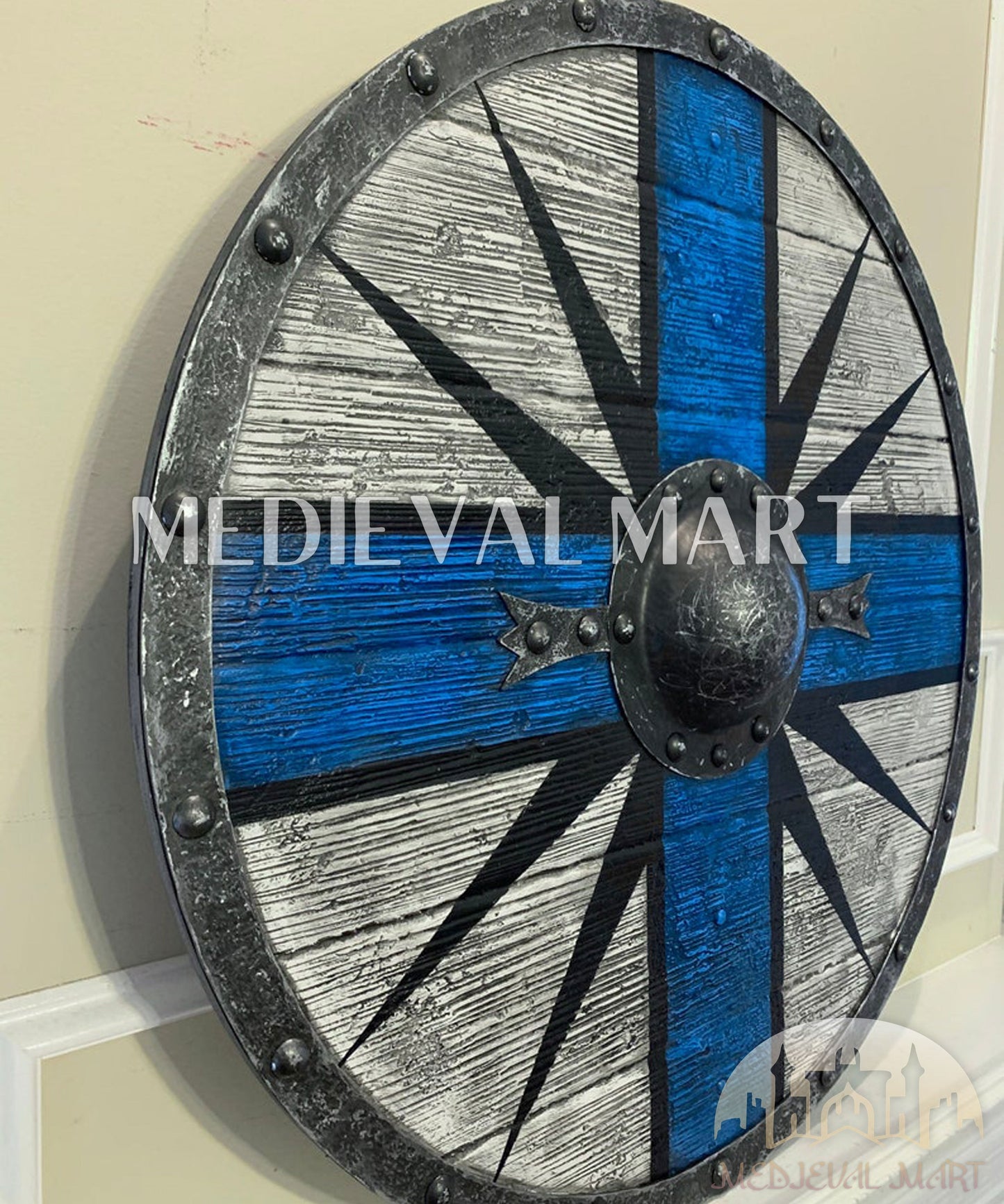 MEDIEVALMART AU First Avengers Steve Rogers Damaged Shield | Gift for Cosplayer