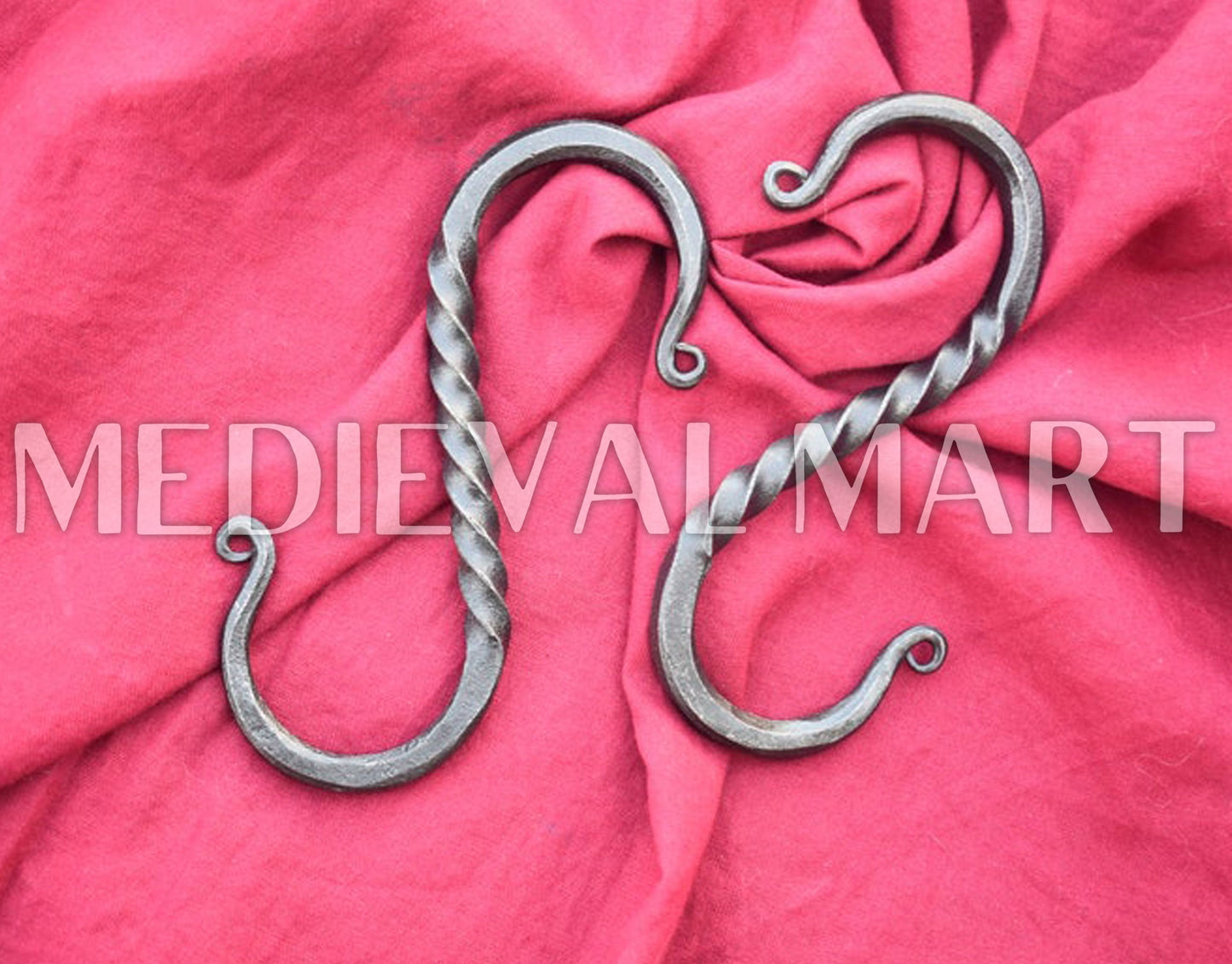 MEDIEVALMART AU Hand Forged Medieval Twisted Troll Cross Iron Pendent With Leather Cord