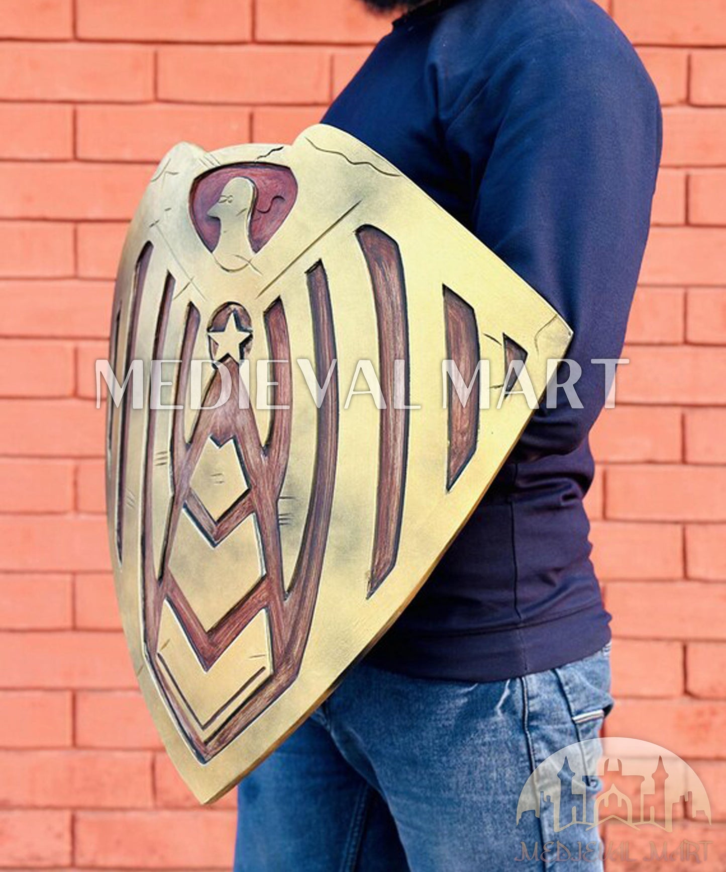 MEDIEVALMART AU First Avengers Steve Rogers Damaged Shield | Gift for Cosplayer