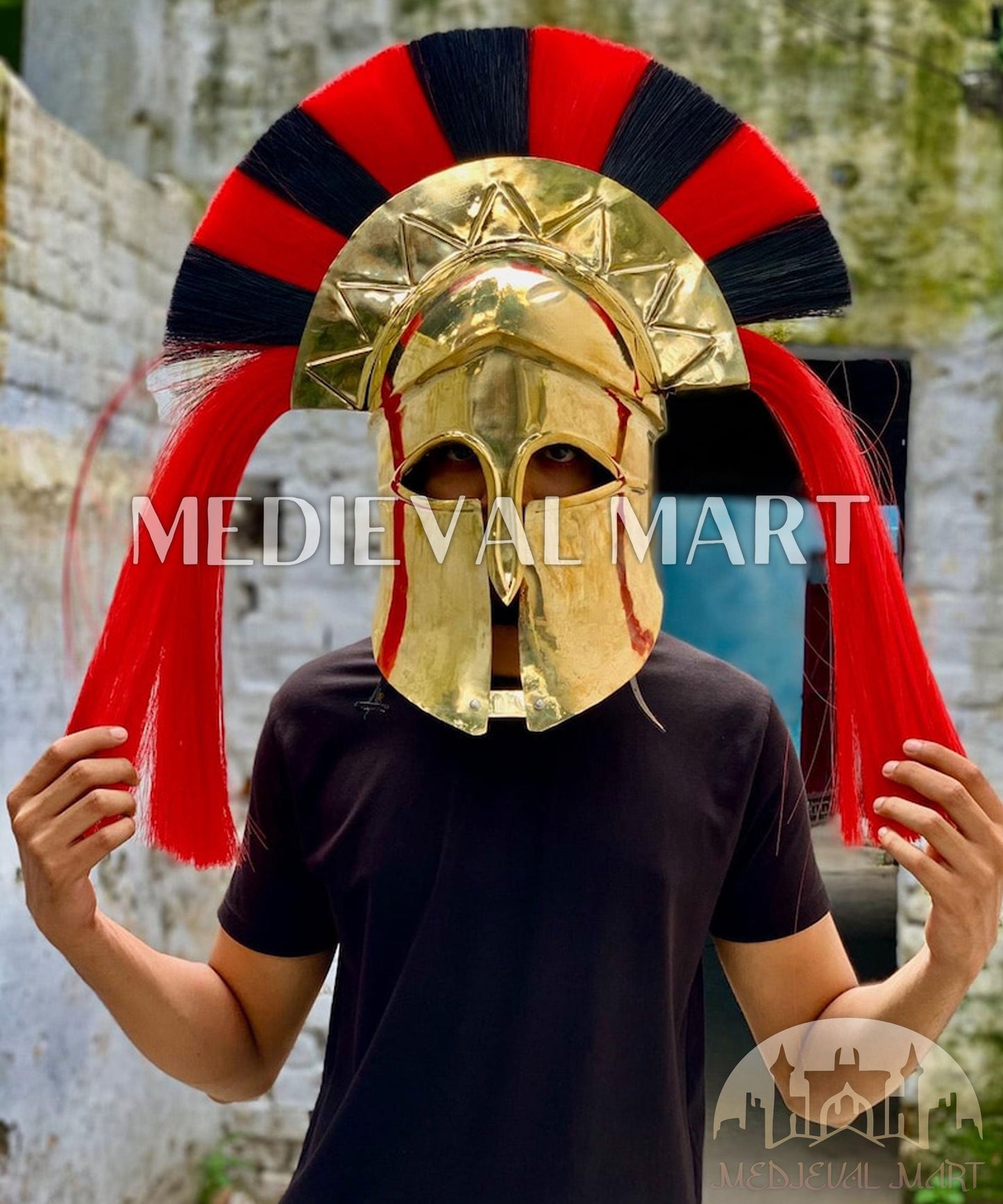 MEDIEVALMART AU Great Fantasy Helmet With Metal Horns or Free Stand | LARP Props