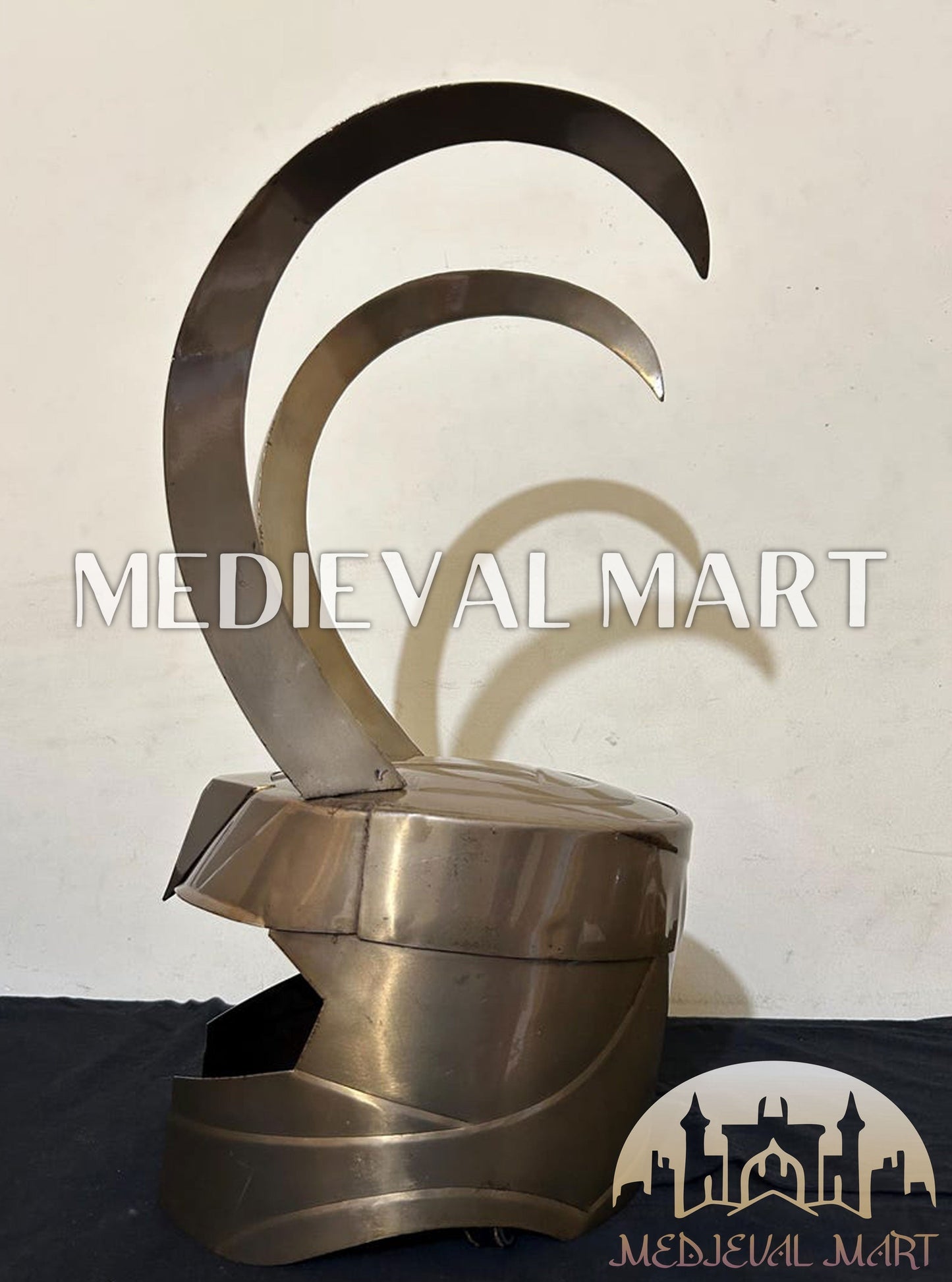 MEDIEVALMART AU Great Fantasy Helmet With Metal Horns or Free Stand | LARP Props