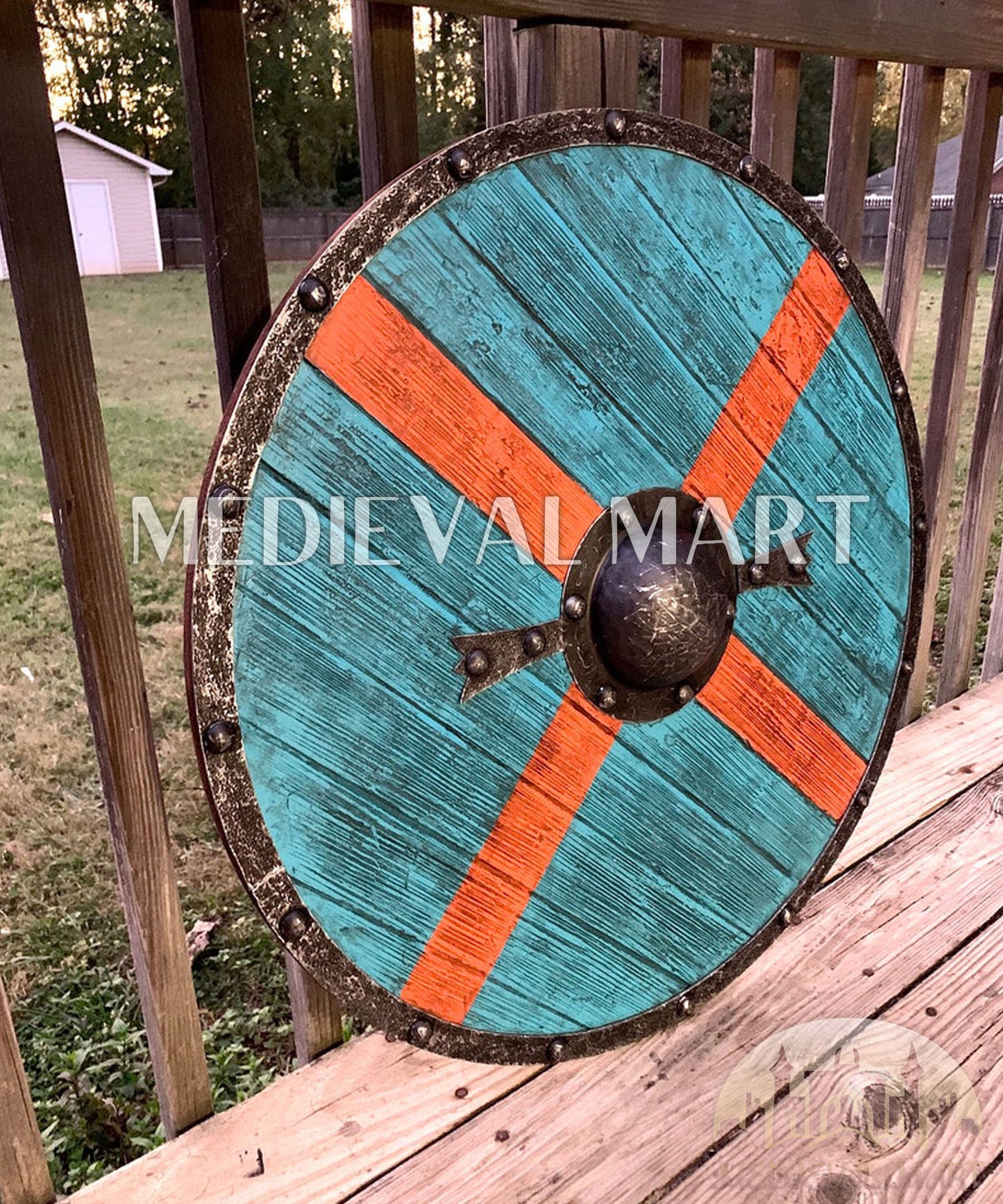 MEDIEVALMART AU First Avengers Steve Rogers Damaged Shield | Gift for Cosplayer