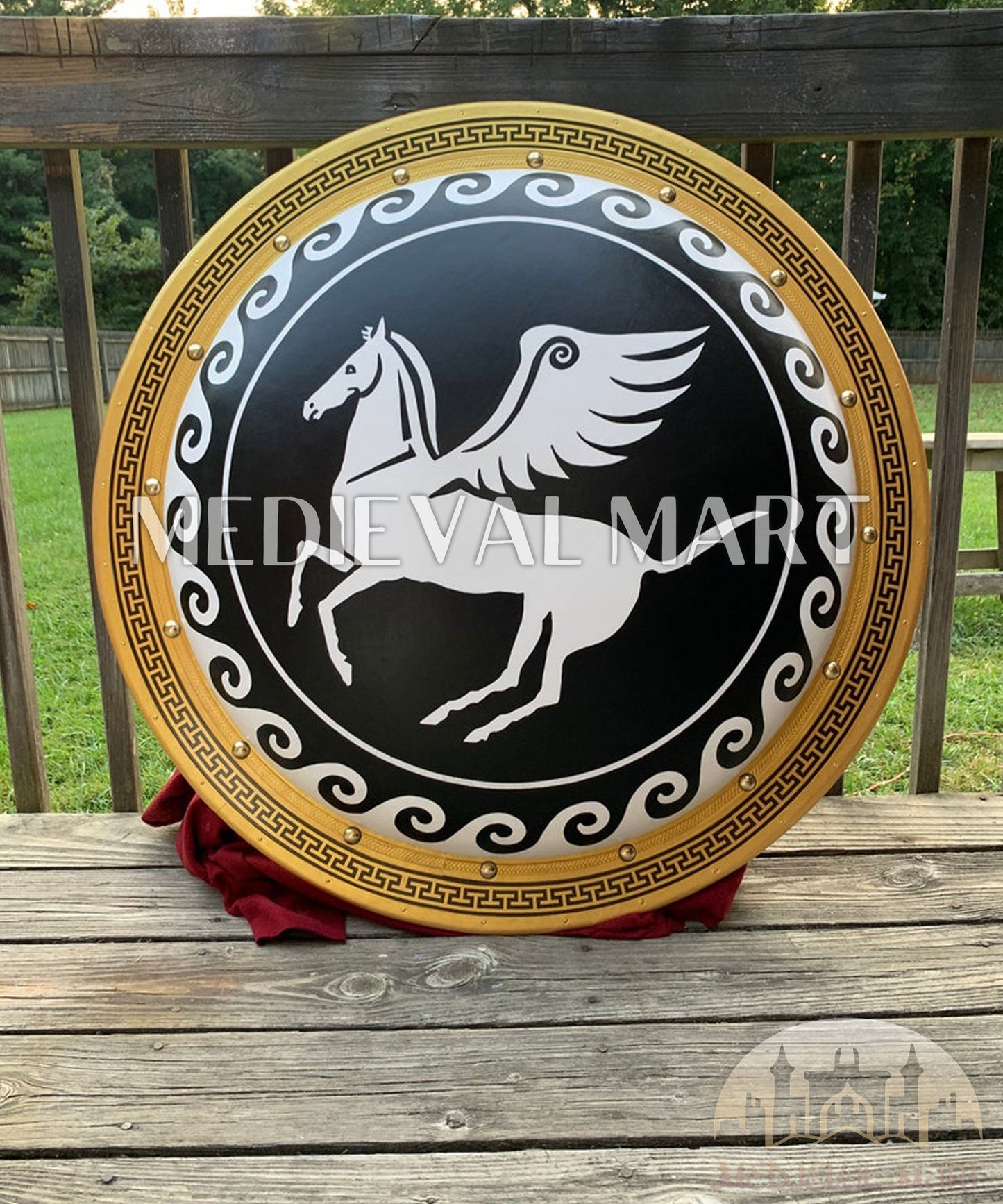 MEDIEVALMART AU First Avengers Steve Rogers Damaged Shield | Gift for Cosplayer