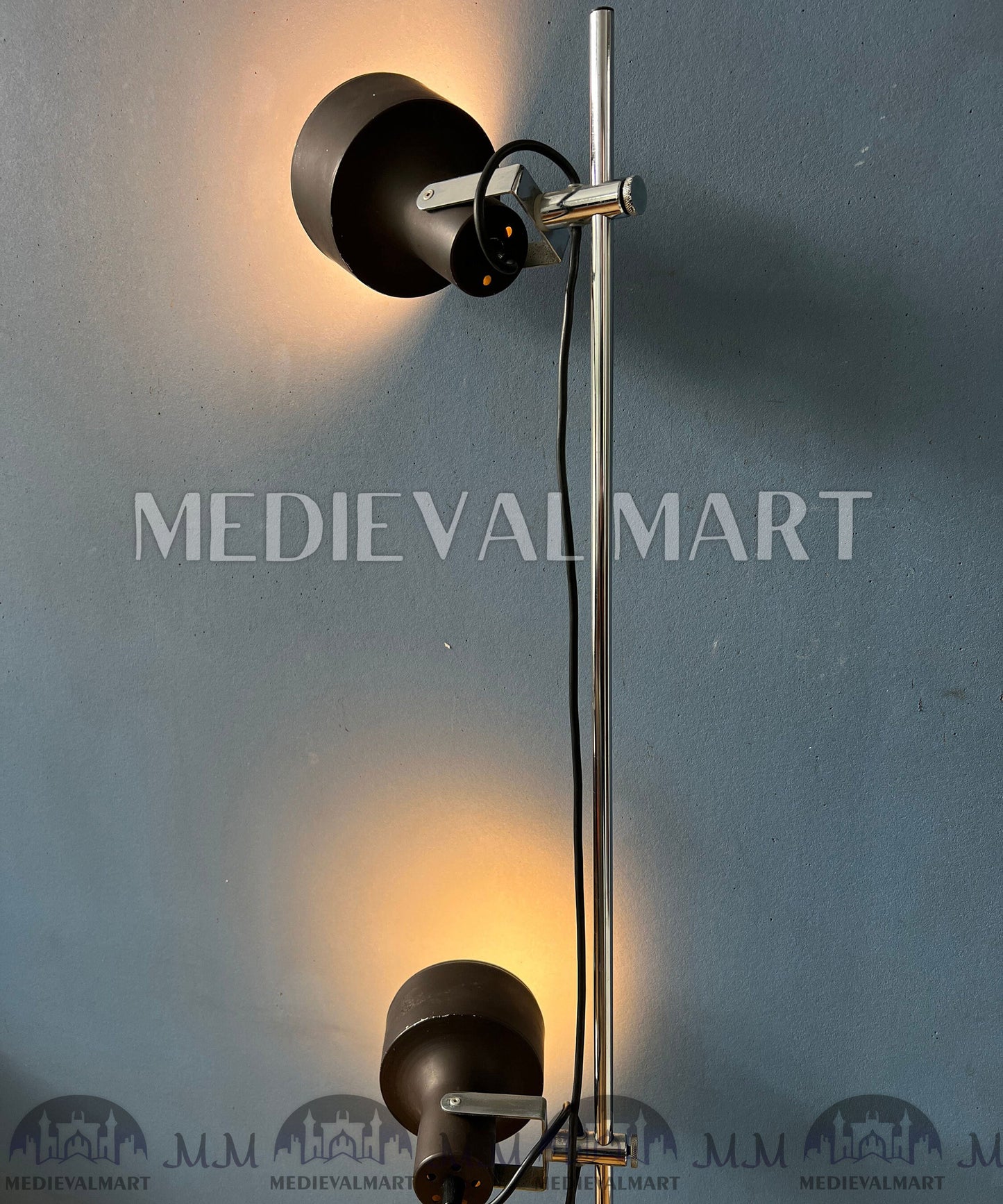 MEDIEVALMART AU Vintage Mid Century Silver Dijkstra Space Age Floor Lamp