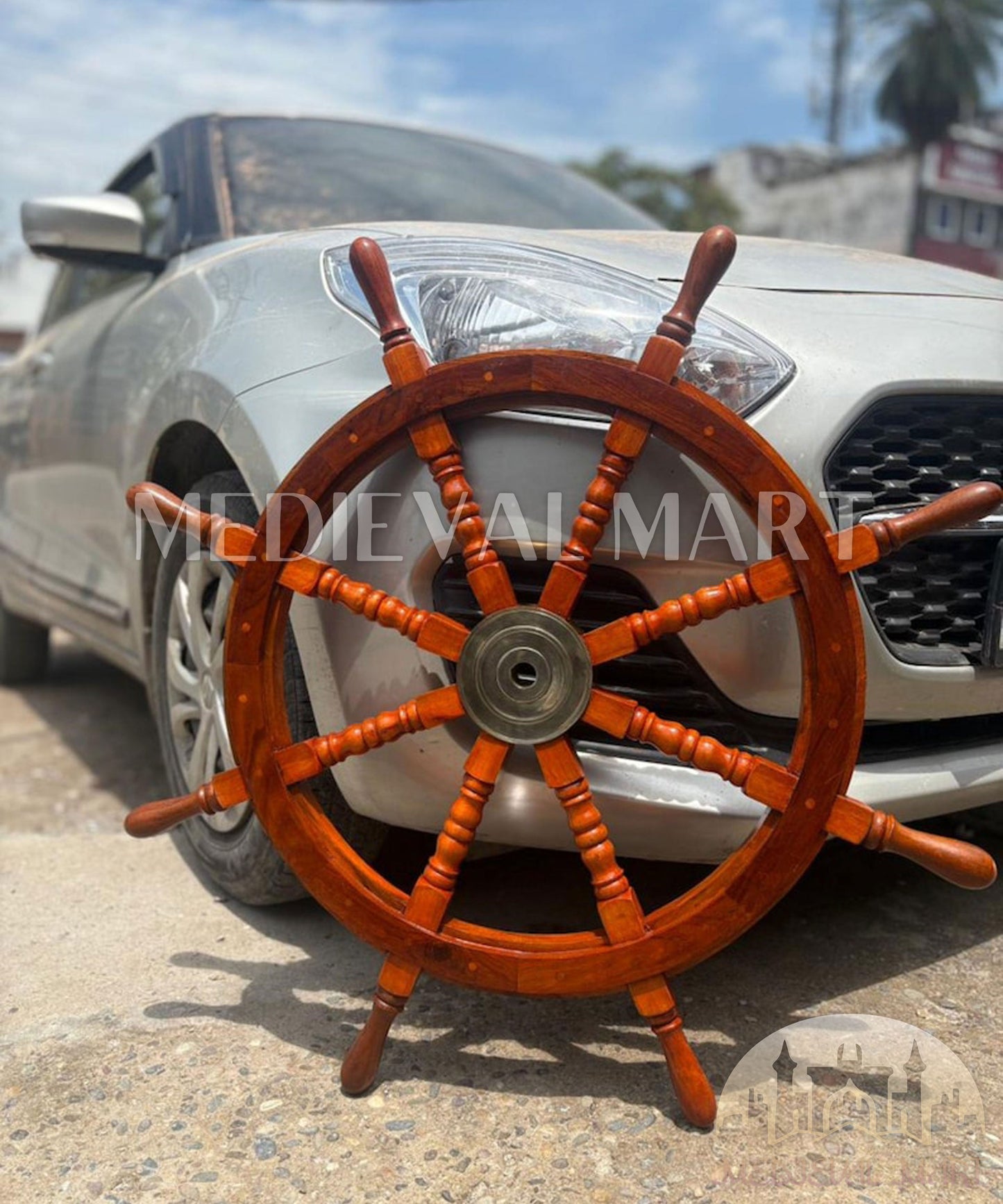 MEDIEVALMART AU Hand Forged Medieval Twisted Troll Cross Iron Pendent With Leather Cord