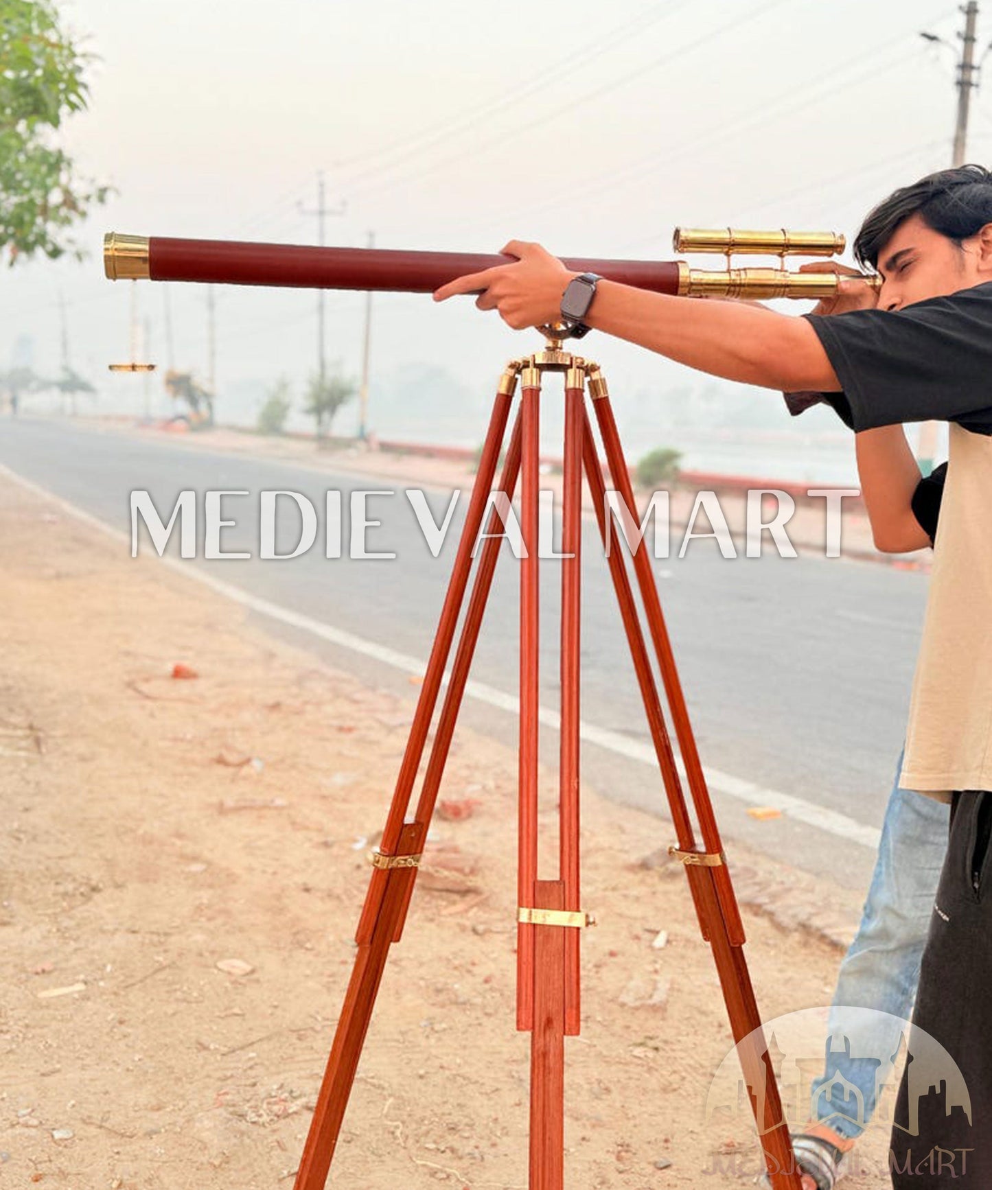 MEDIEVALMART AU Medieval Templar Devil Zelda Cross Inspired Wooden Shield Bliue & Gold Finish | Gift for Christmas Day