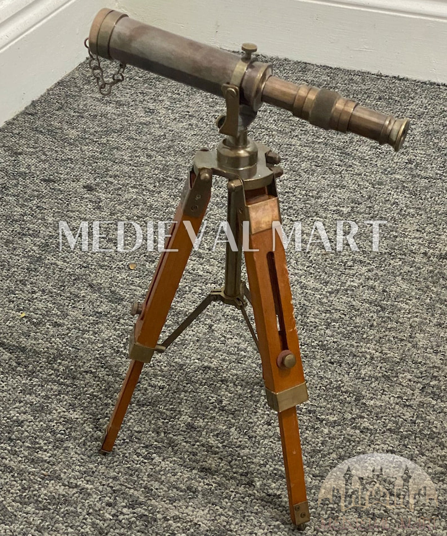 MEDIEVALMART AU Medieval Templar Devil Zelda Cross Inspired Wooden Shield Bliue & Gold Finish | Gift for Christmas Day