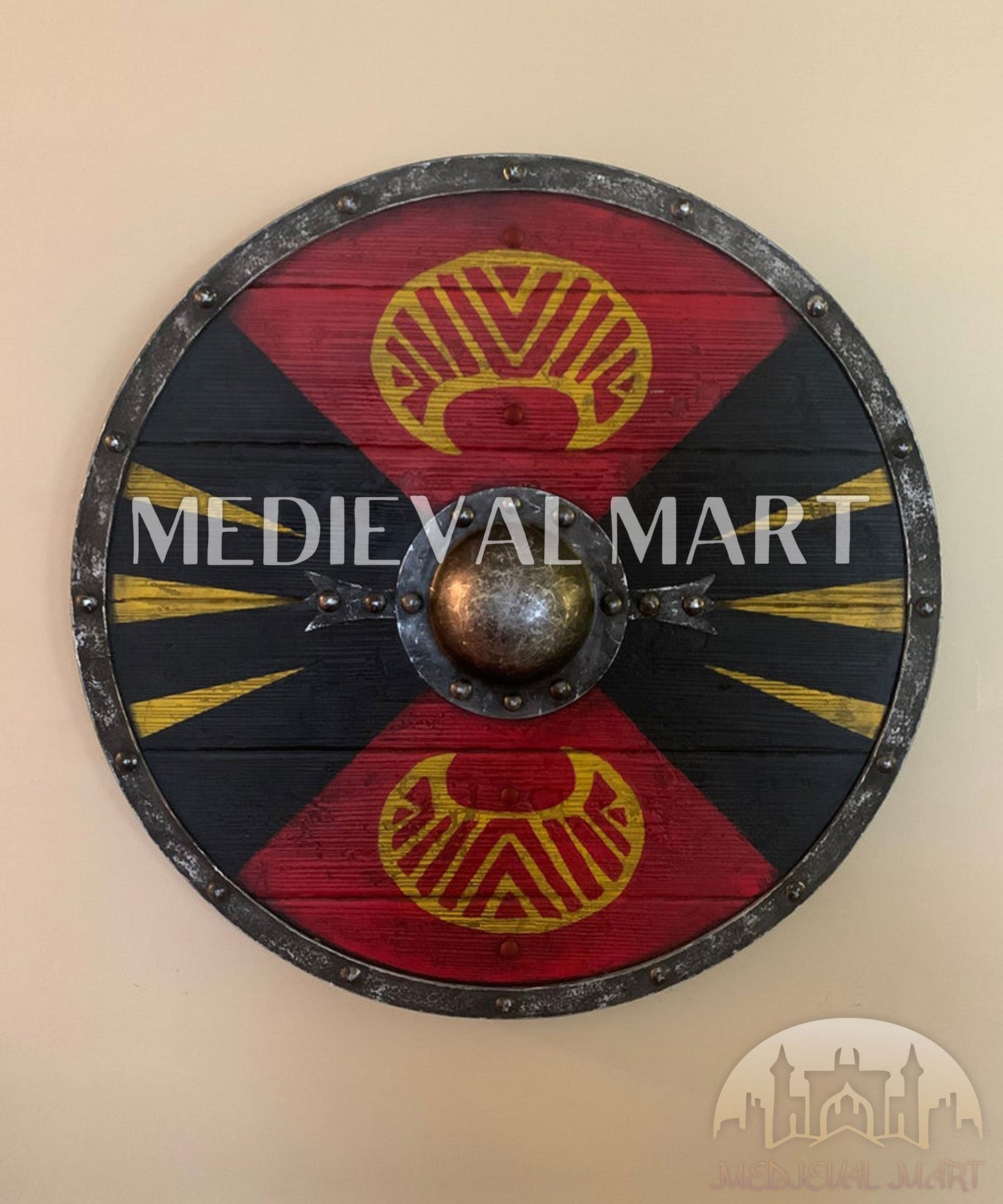 MEDIEVALMART AU First Avengers Steve Rogers Damaged Shield | Gift for Cosplayer
