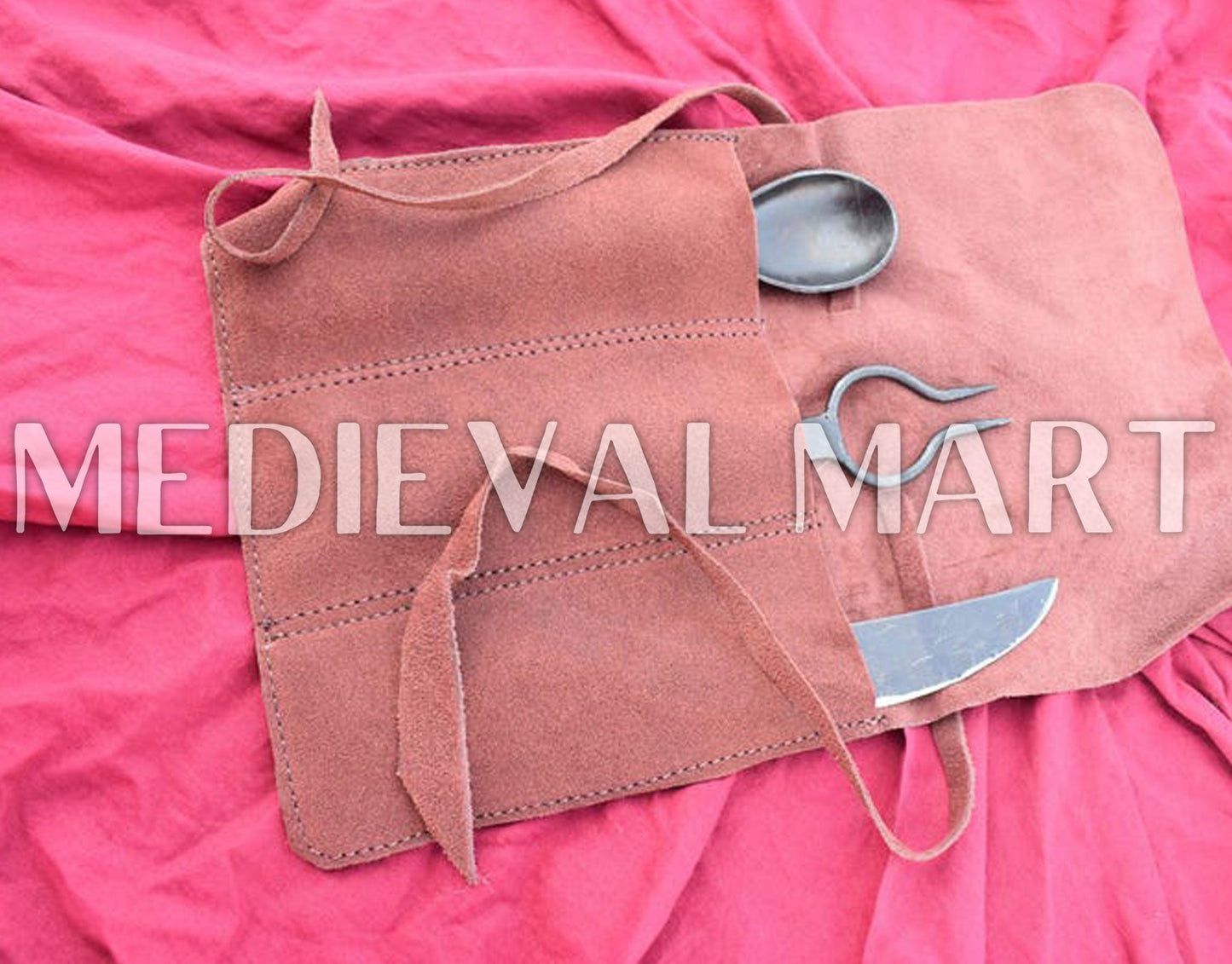 MEDIEVALMART AU Hand Forged Medieval Twisted Troll Cross Iron Pendent With Leather Cord