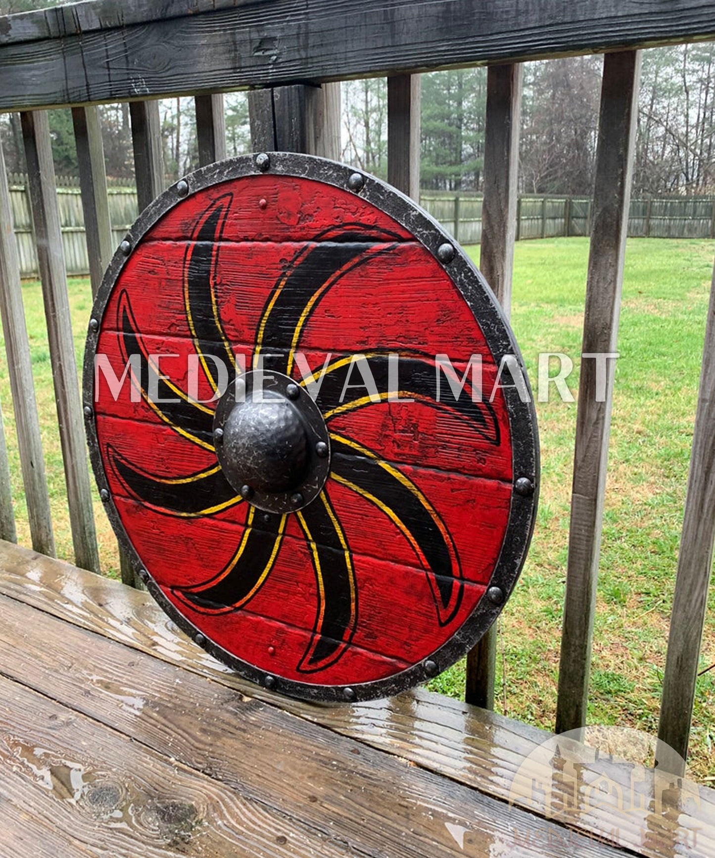 MEDIEVALMART AU First Avengers Steve Rogers Damaged Shield | Gift for Cosplayer