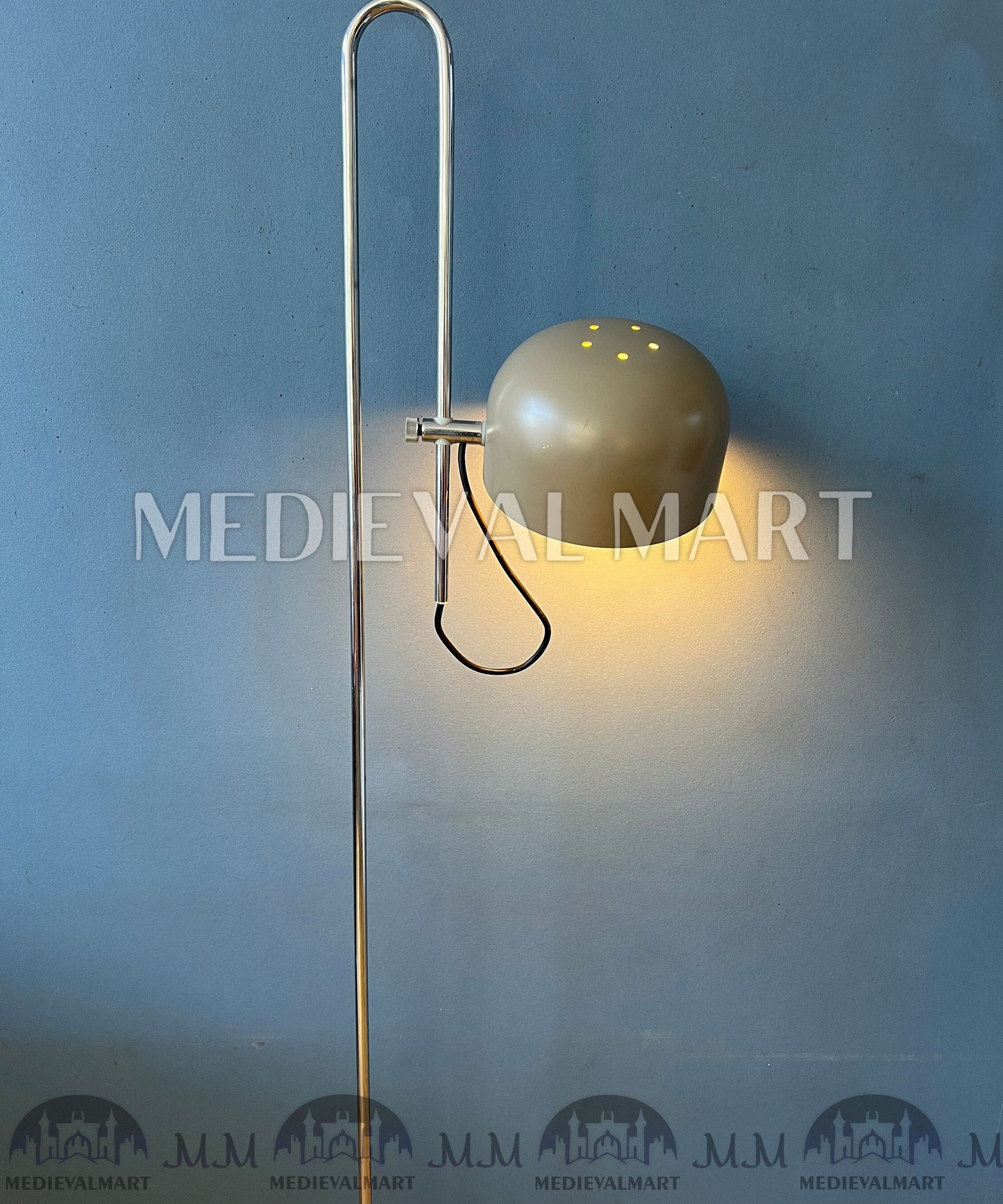 MEDIEVALMART AU Vintage Mid Century Silver Dijkstra Space Age Floor Lamp