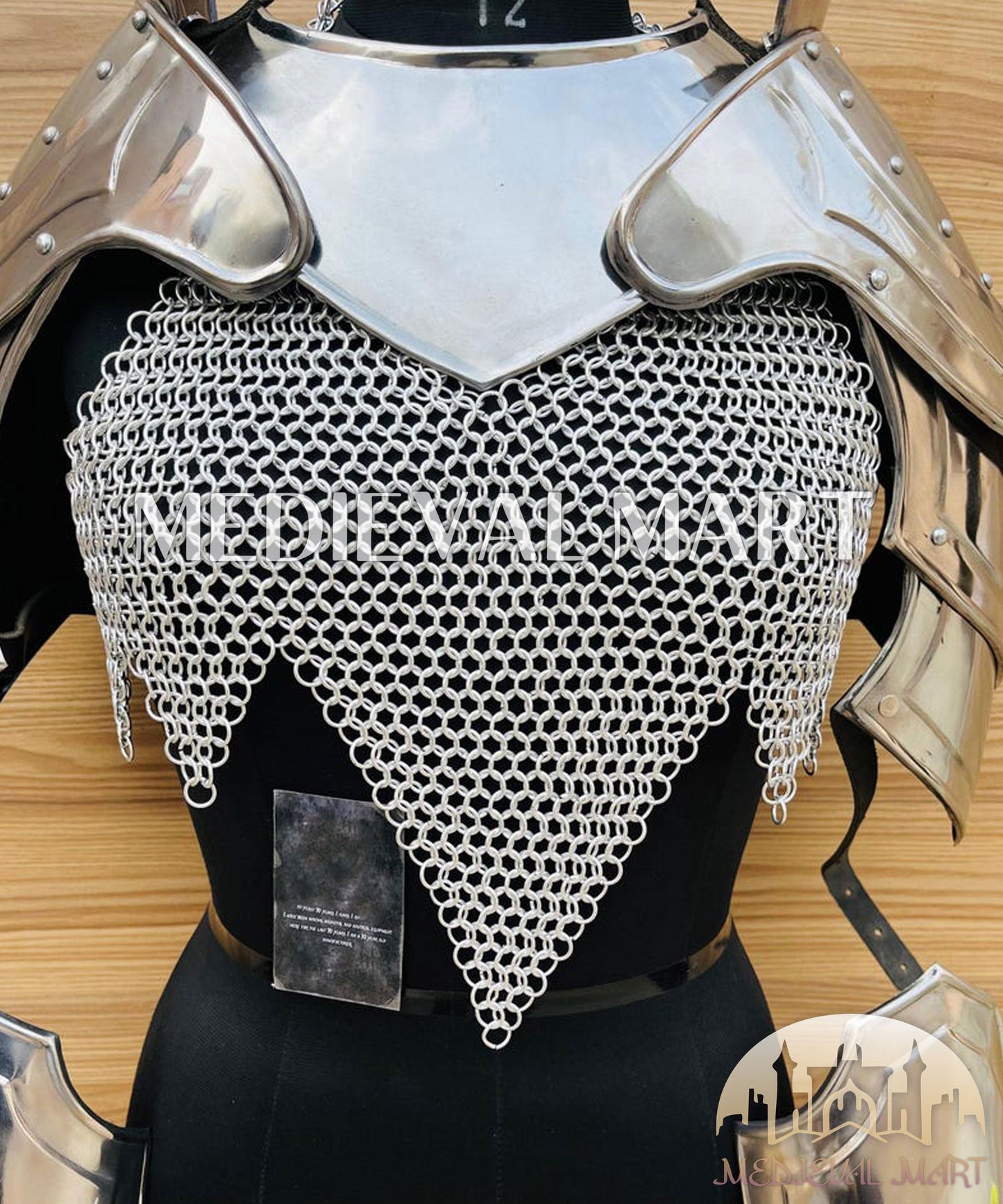 MEDIEVALMART AU Iconic Viking's Jarl Borg Iron Spikes  Battleworn Viking Wooden Shield | Gifts For Dad