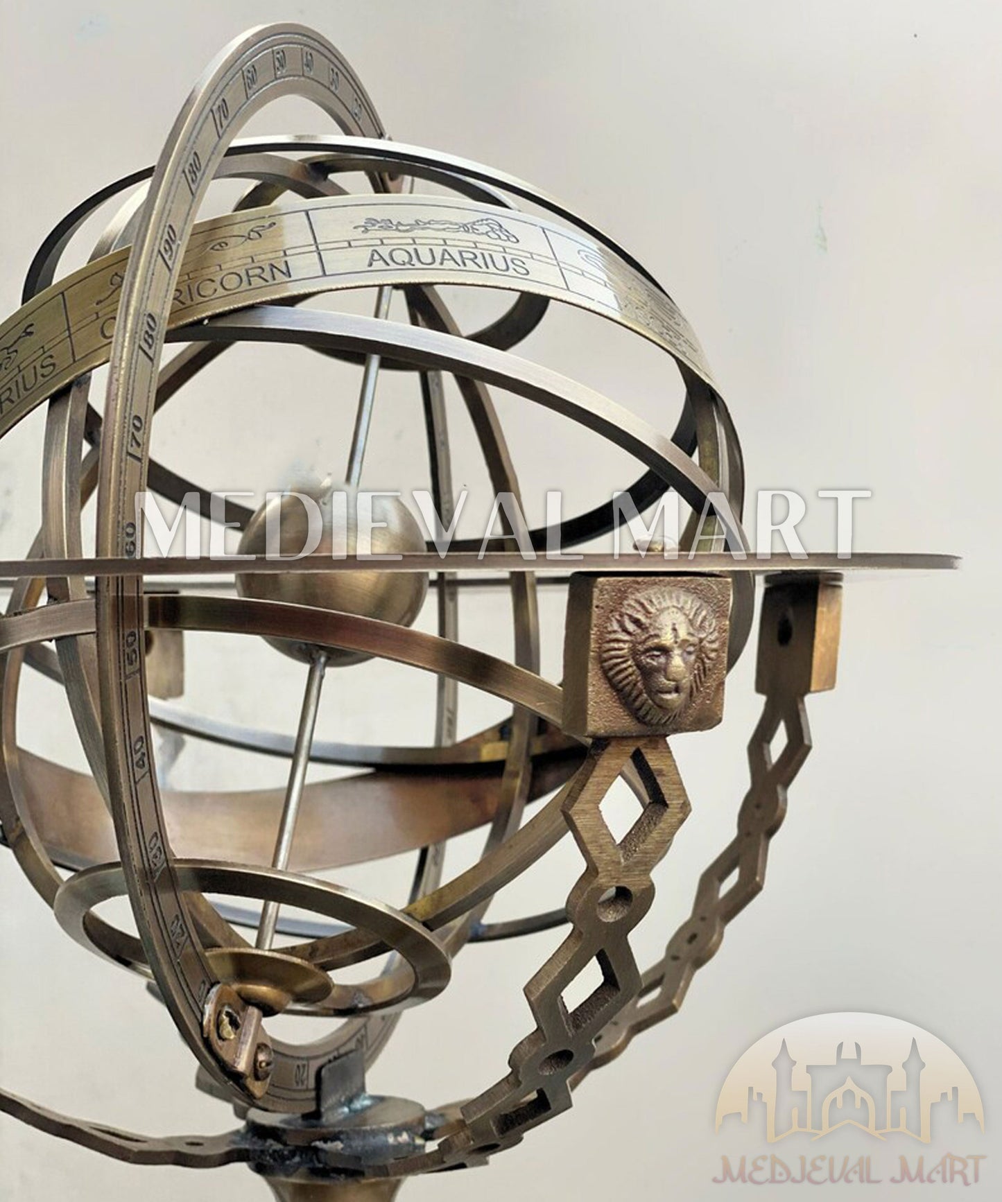 MEDIEVALMART AU "Achilles" Gold Finish Trojan Warrior Helmet W/H Free Stand | Troy Props