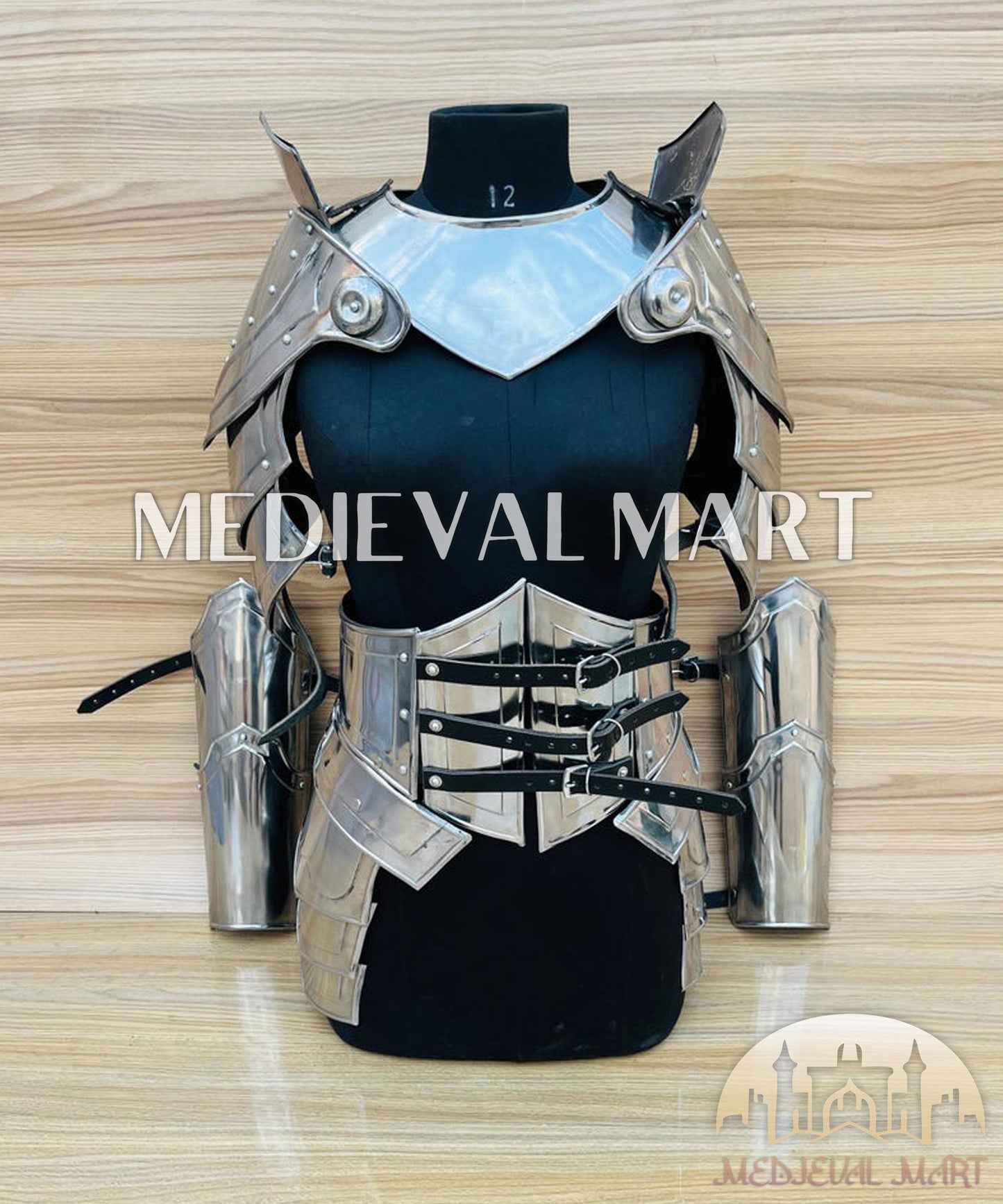 MEDIEVALMART AU Iconic Viking's Jarl Borg Iron Spikes  Battleworn Viking Wooden Shield | Gifts For Dad