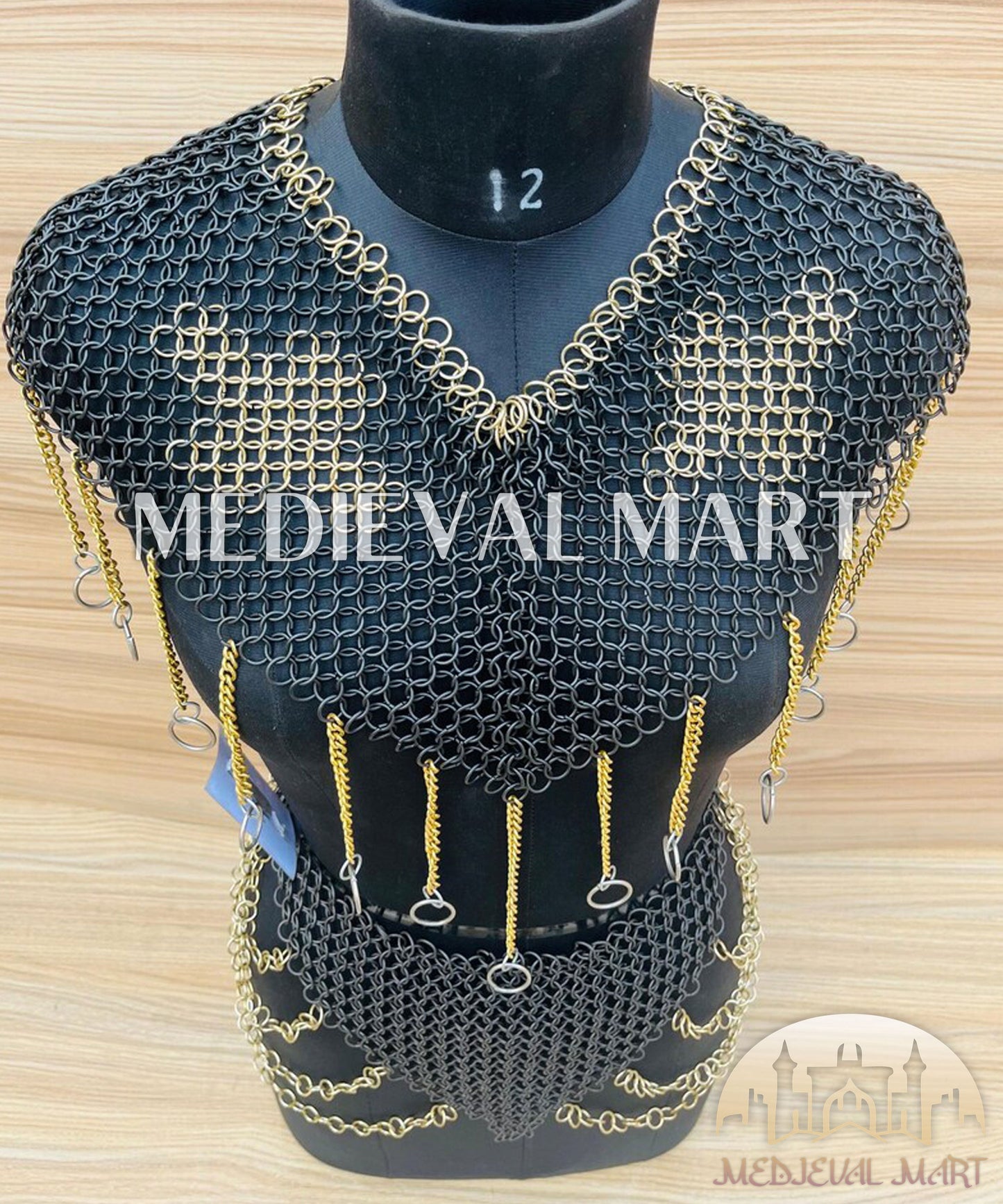 MEDIEVALMART AU Iconic Viking's Jarl Borg Iron Spikes  Battleworn Viking Wooden Shield | Gifts For Dad