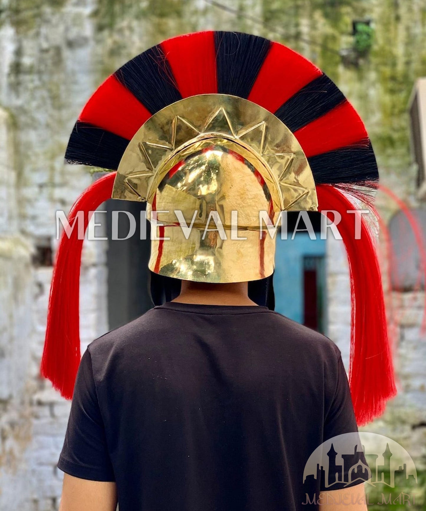 MEDIEVALMART AU Great Fantasy Helmet With Metal Horns or Free Stand | LARP Props