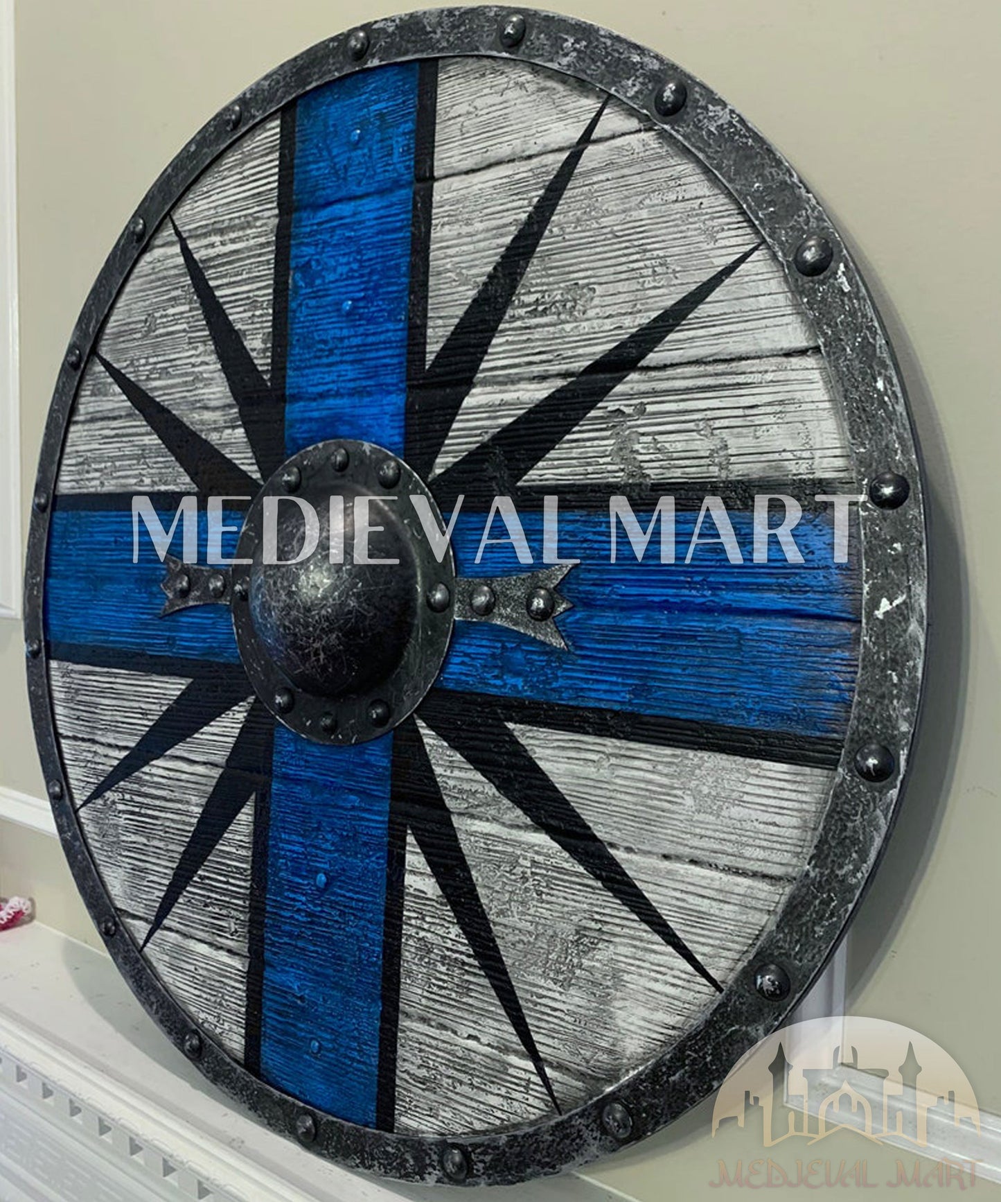 MEDIEVALMART AU First Avengers Steve Rogers Damaged Shield | Gift for Cosplayer