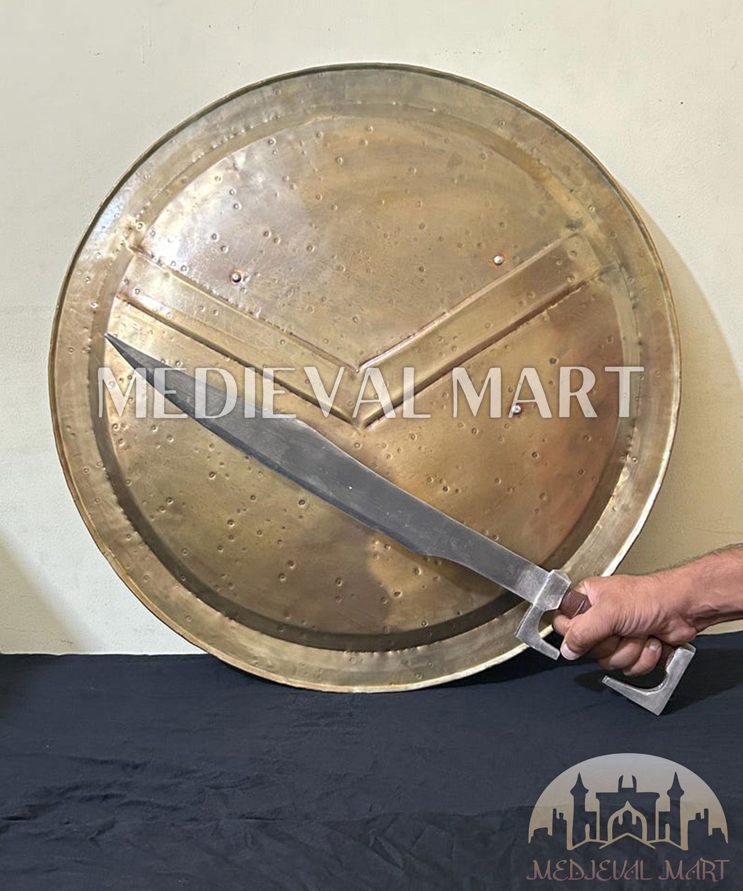 MEDIEVALMART AU Great Fantasy Helmet With Metal Horns or Free Stand | LARP Props