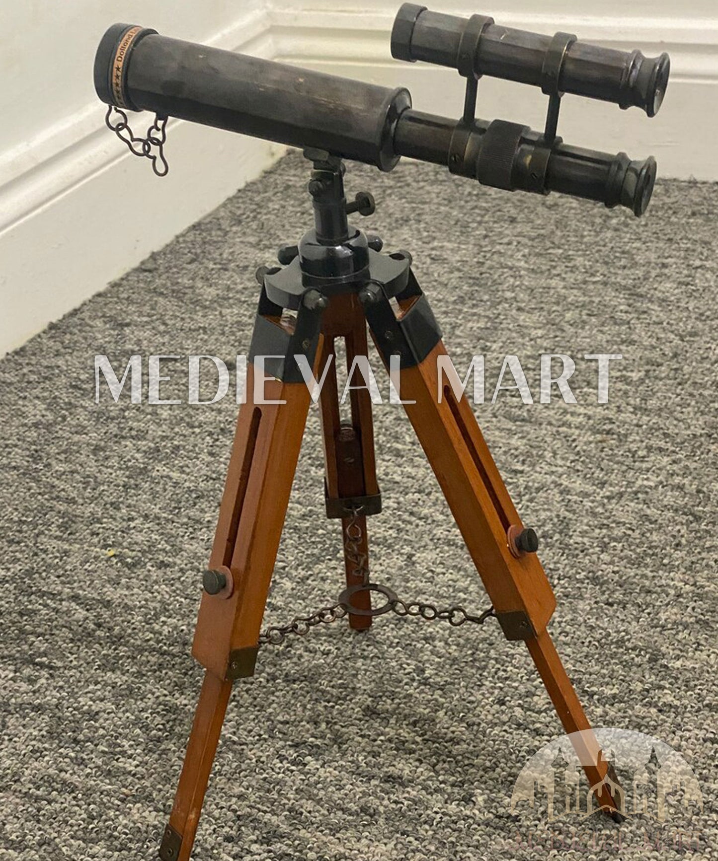 MEDIEVALMART AU Medieval Templar Devil Zelda Cross Inspired Wooden Shield Bliue & Gold Finish | Gift for Christmas Day