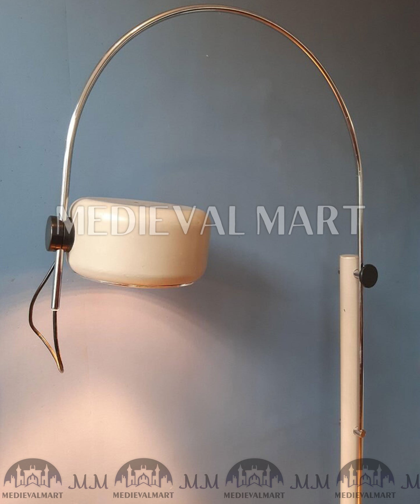MEDIEVALMART AU Vintage Mid Century Silver Dijkstra Space Age Floor Lamp